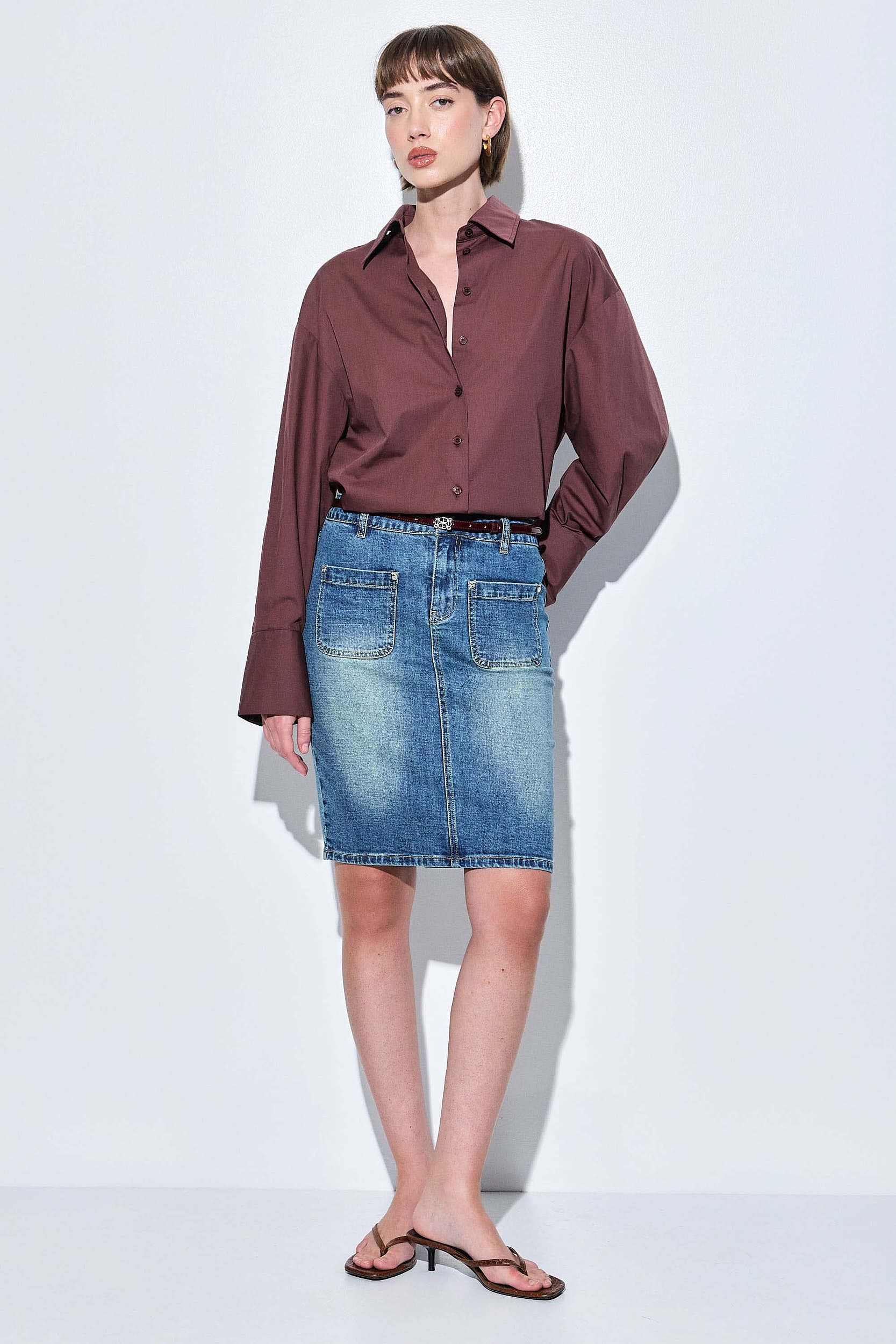 Oversized Poplin Button Down Shirt - Image 2