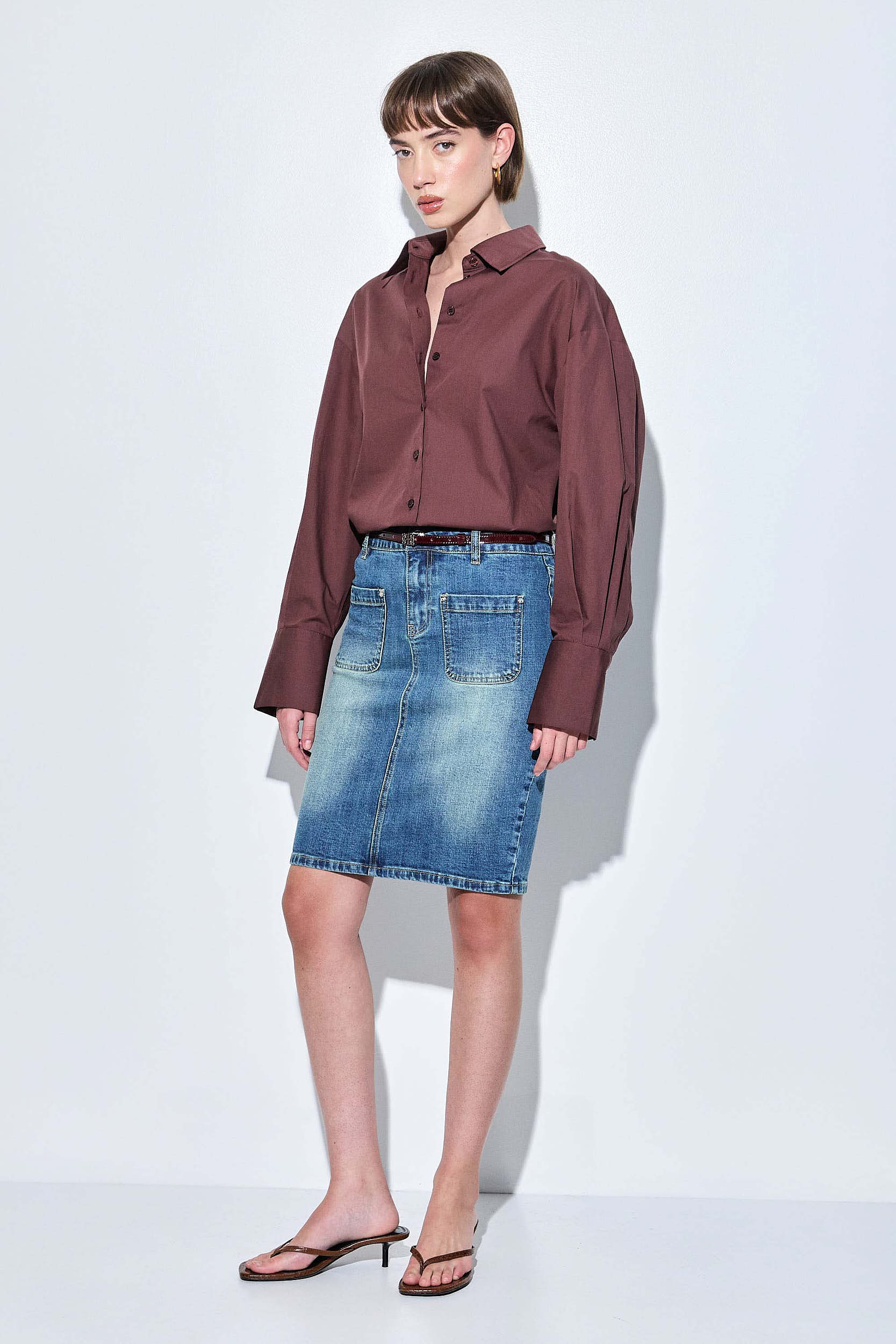 Oversized Poplin Button Down Shirt - Image 4