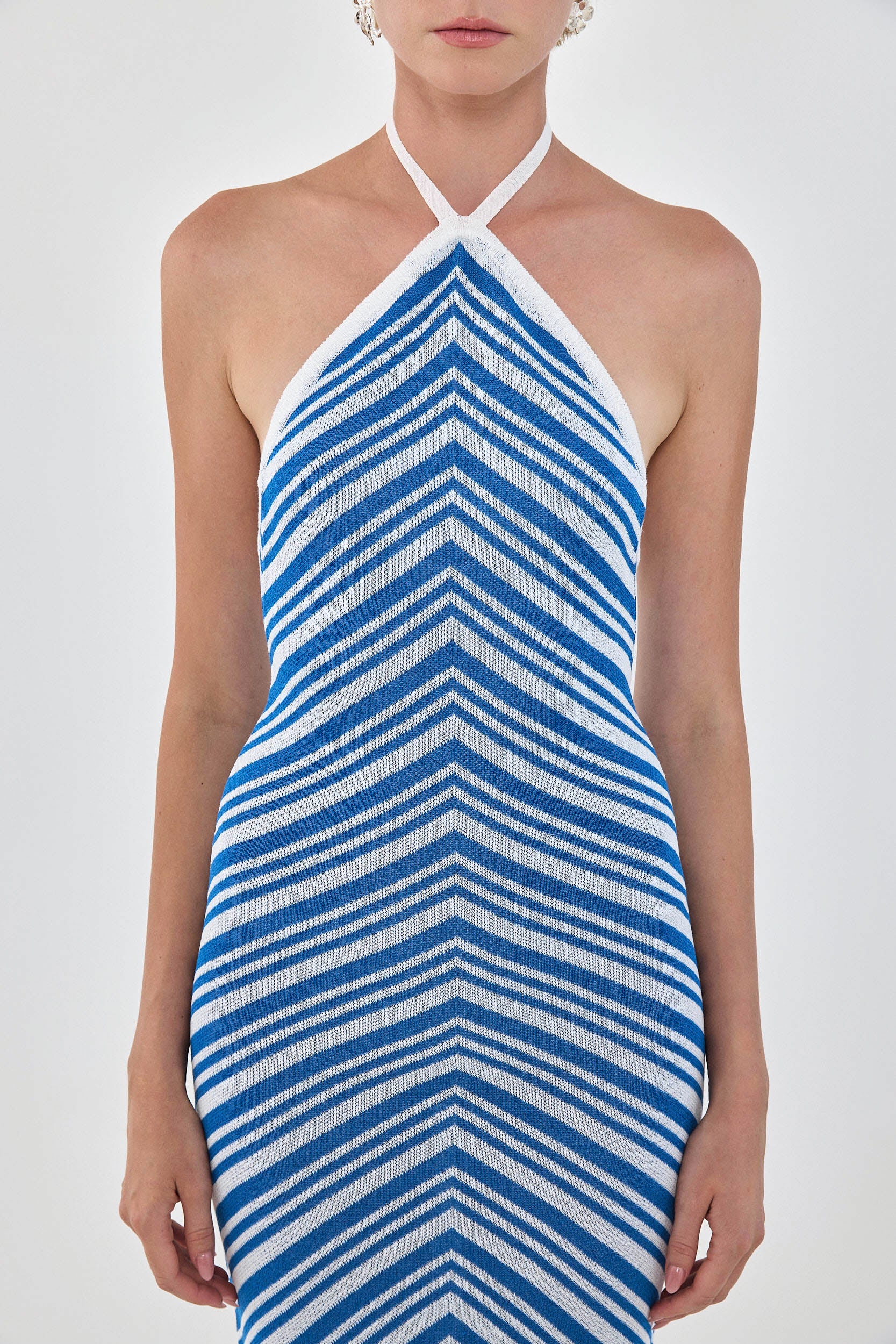 Pattern Knitted Collar Maxi Dress - Image 6