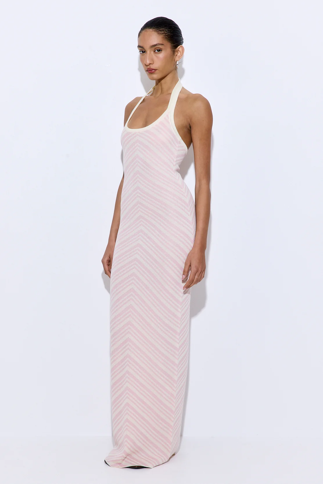 Pattern Knitted Halter Neck Dress - Image 4