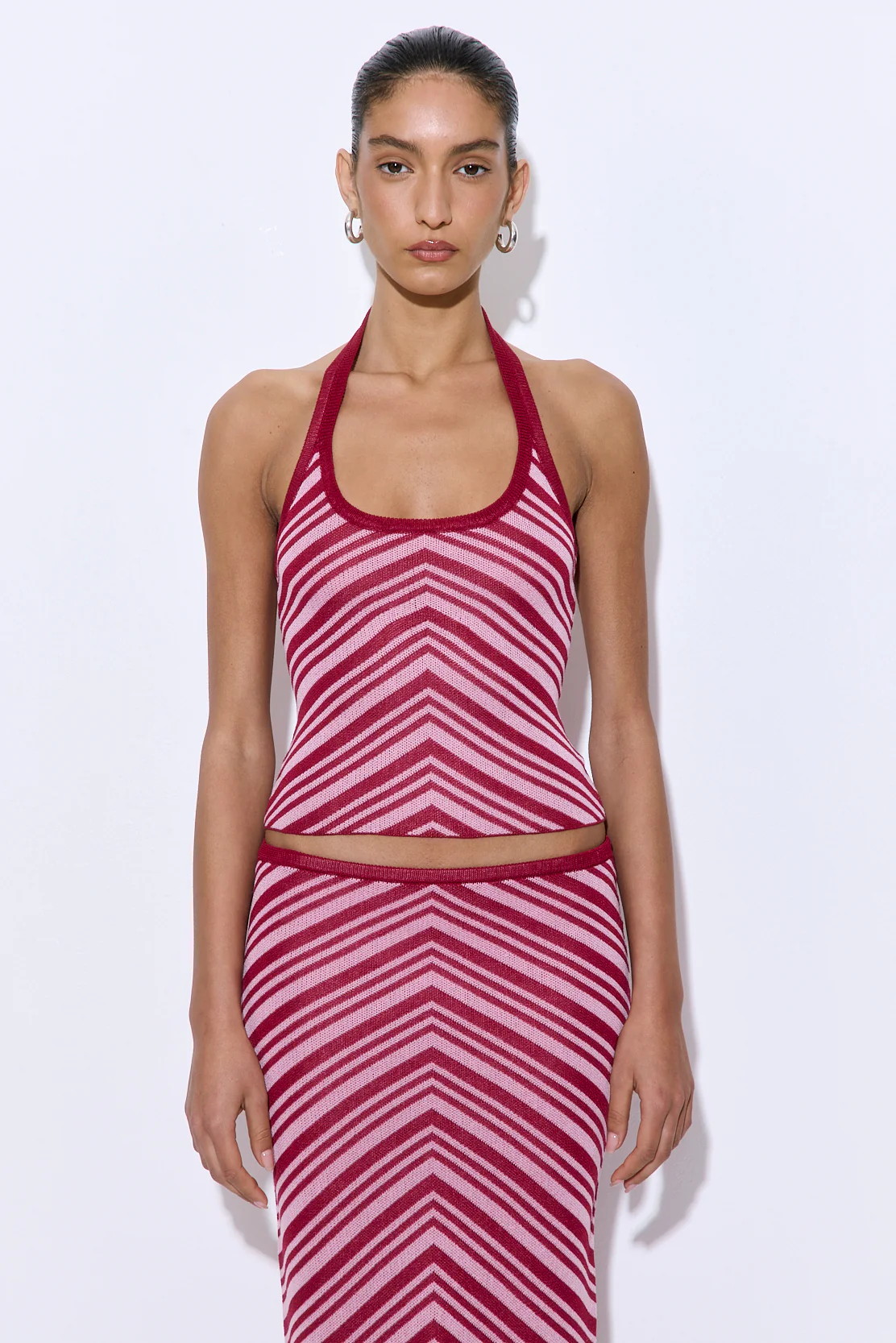 Pattern Knitted Halter Neck Top