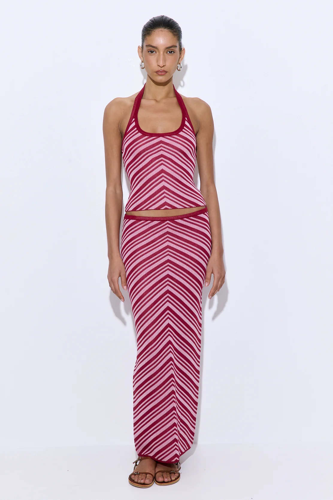 Pattern Knitted Halter Neck Top - Image 2