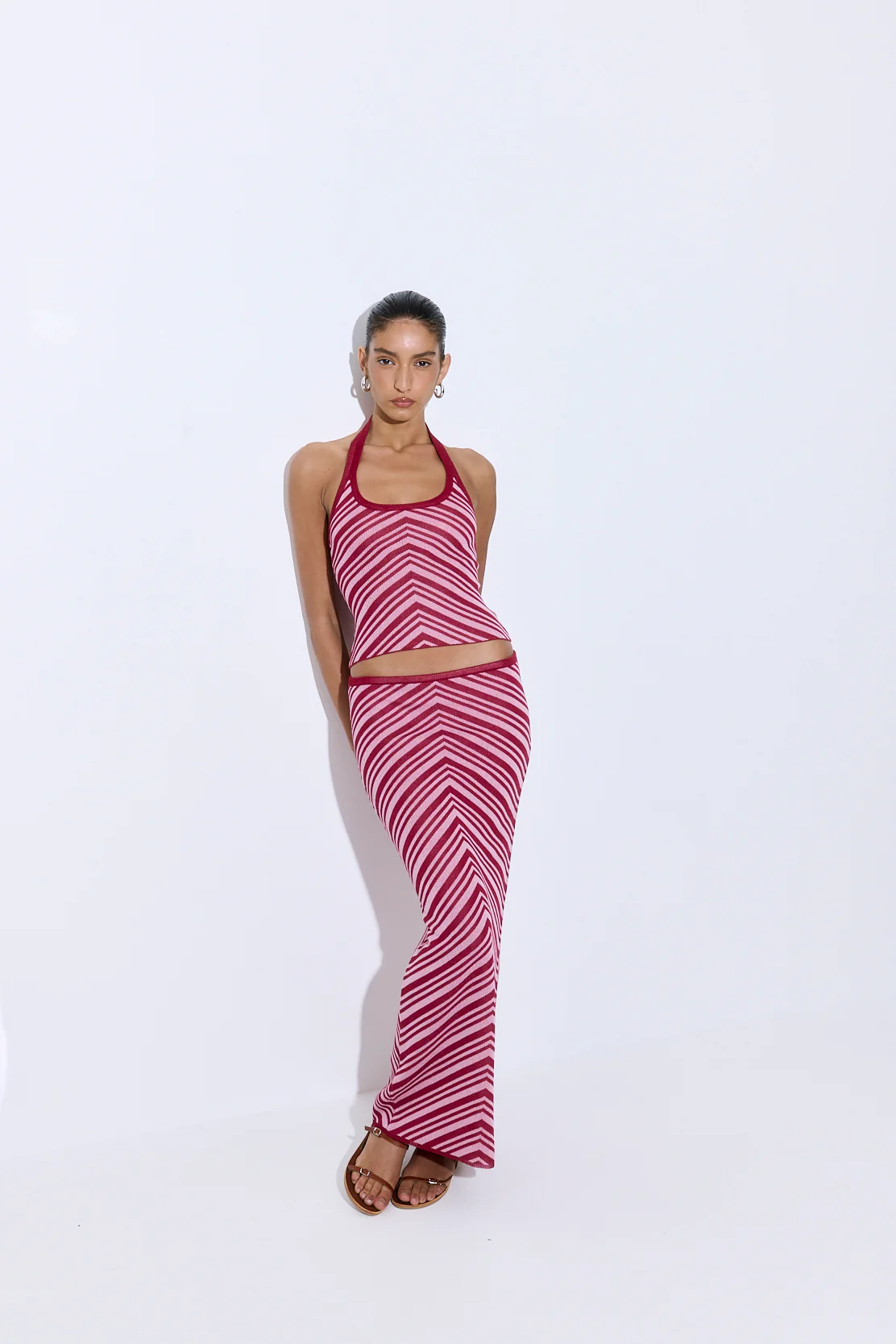 Pattern Knitted Halter Neck Top - Image 3