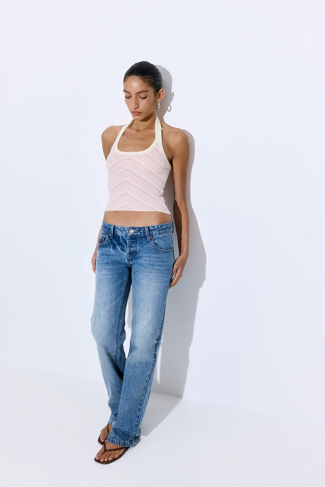 Pattern Knitted Halter Neck Top - Image 3