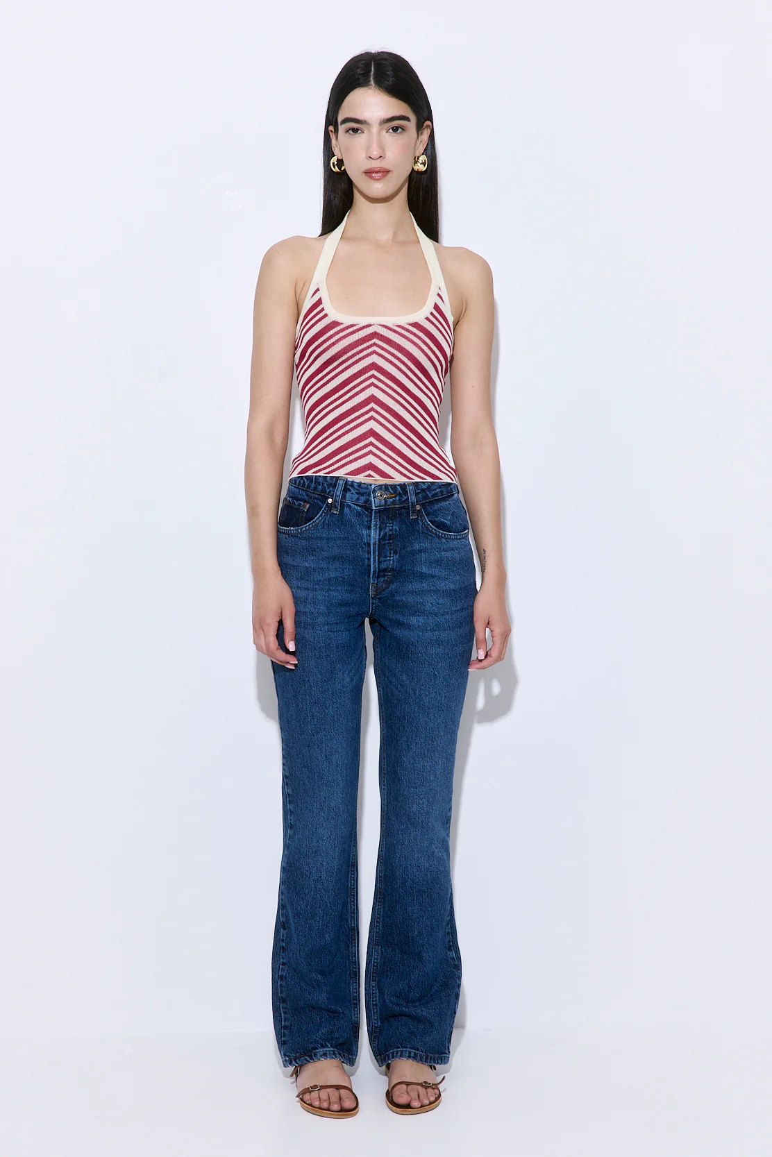 Pattern Knitted Halter Neck Top - Image 2
