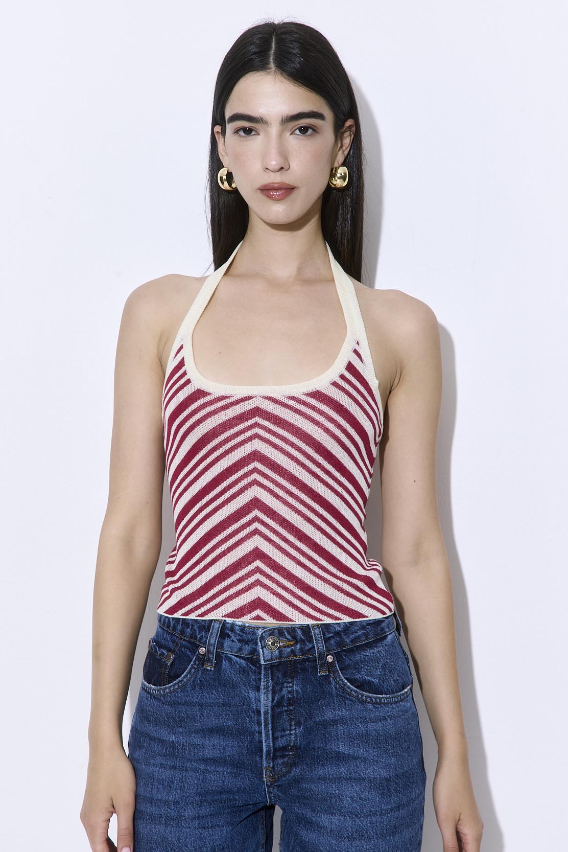 Pattern Knitted Halter Neck Top - Image 7