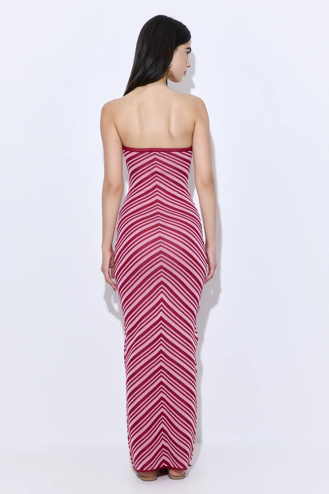 Pattern Knitted Strapless Dress - Image 3