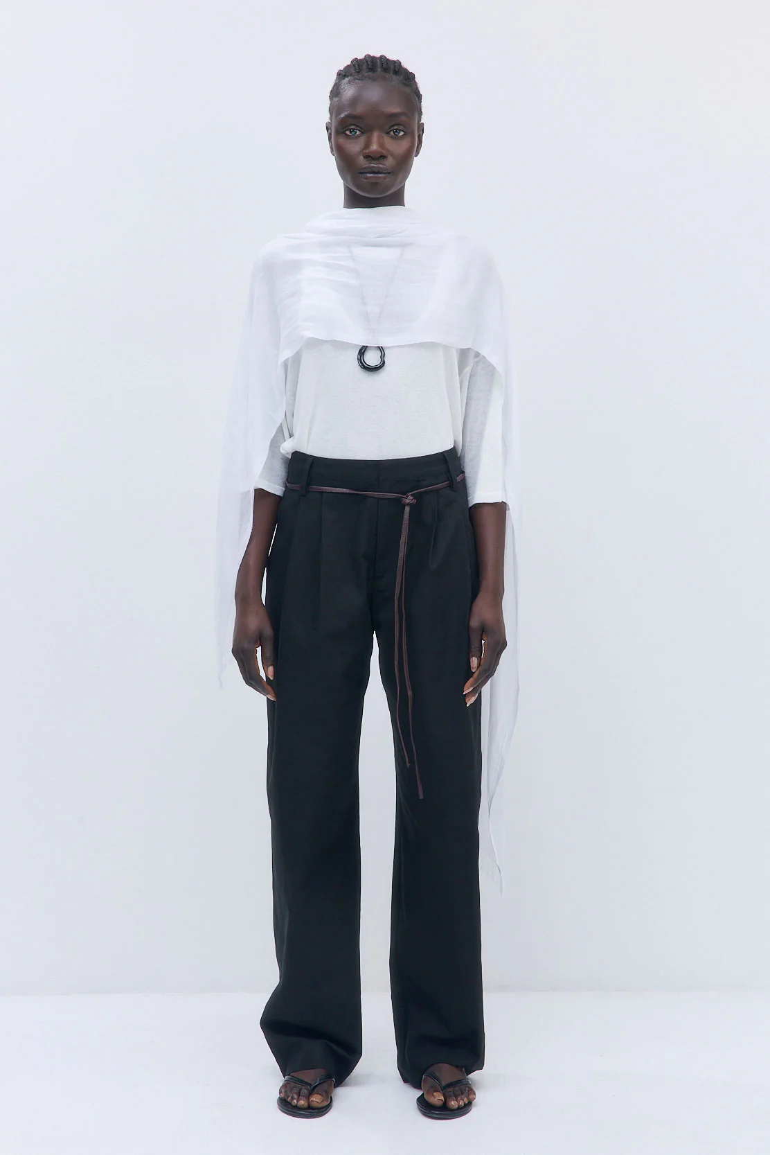 Pleated Barrel Pants
