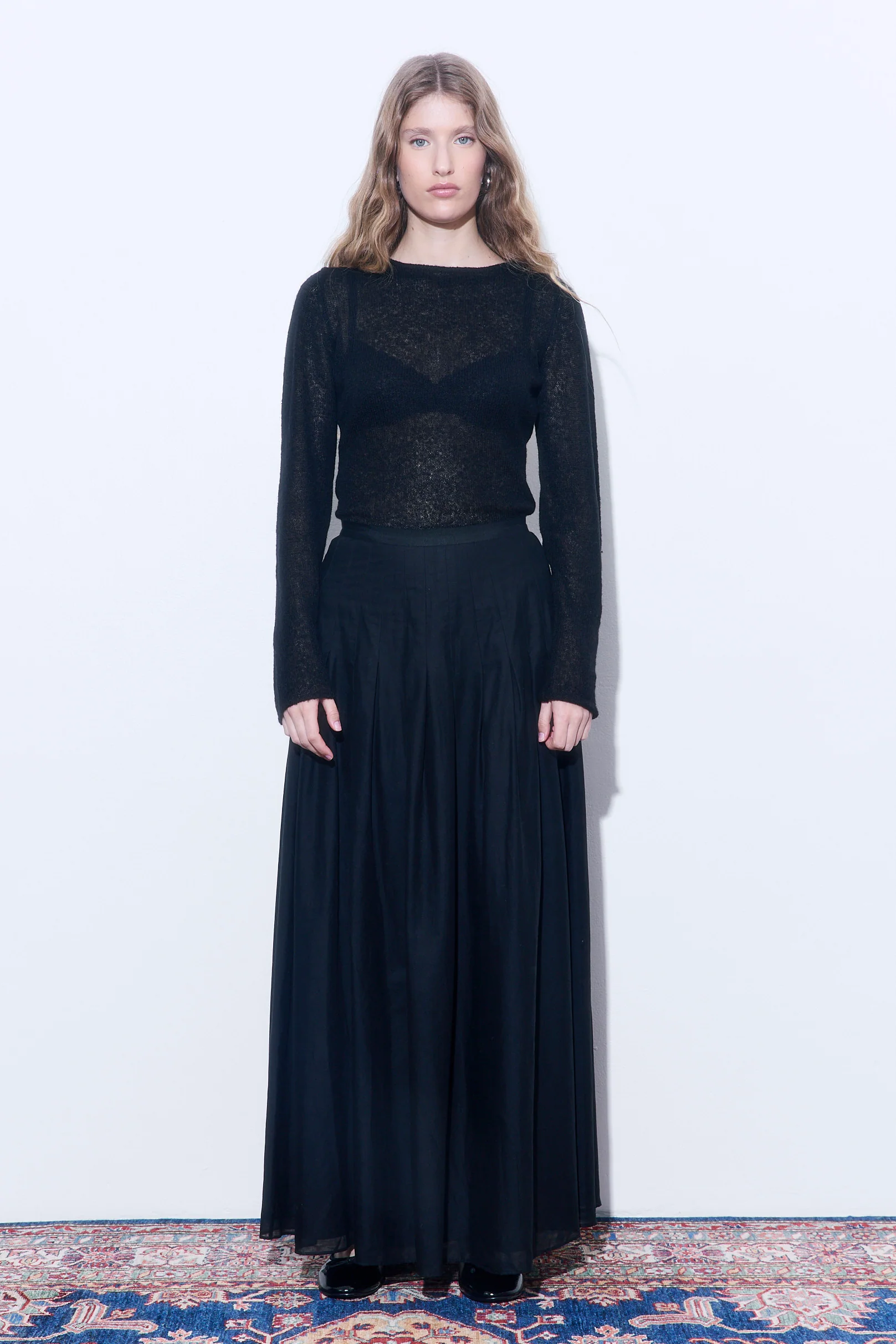Pleated Maxi Skirt