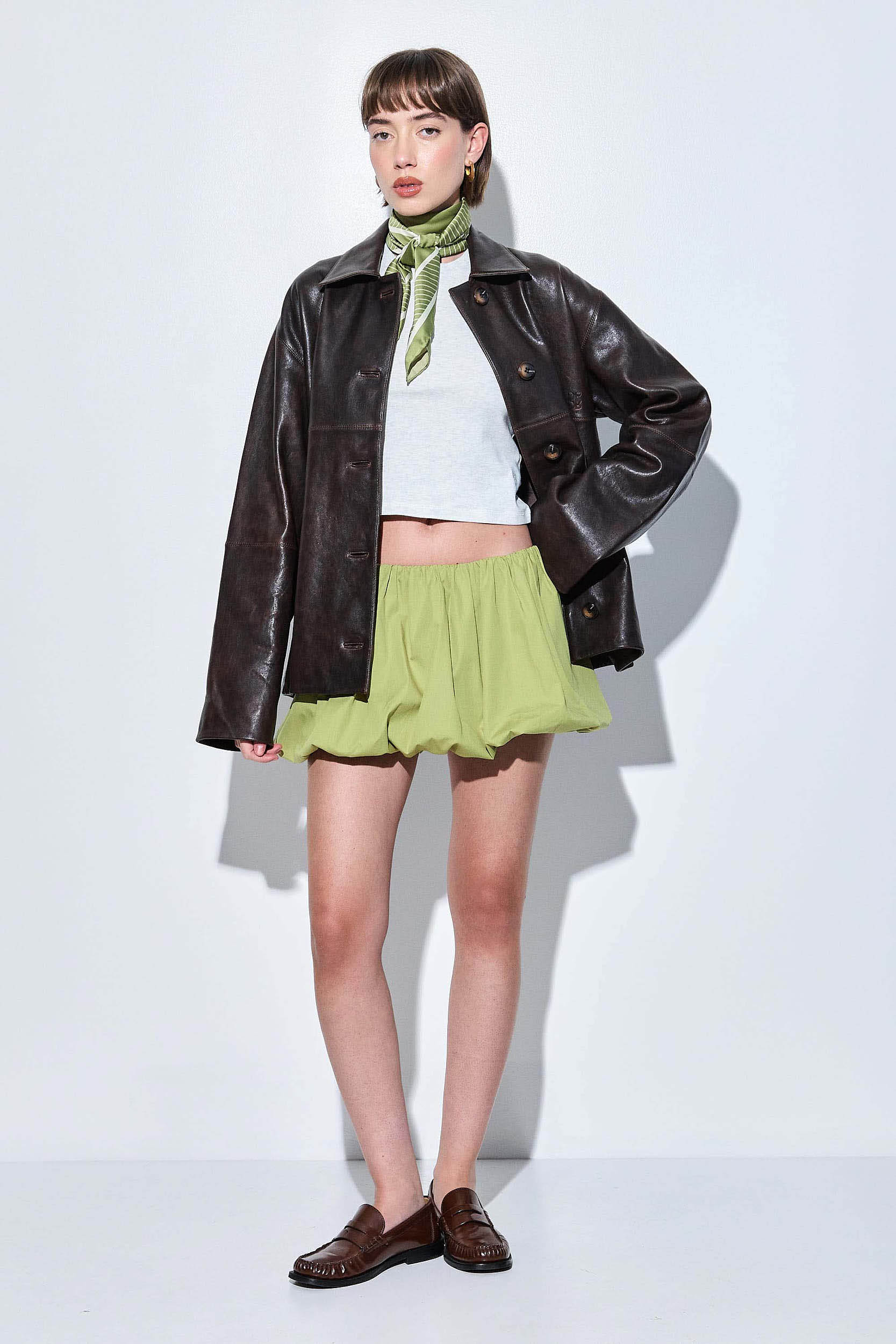Poplin Bubble Mini Skirt - Image 7