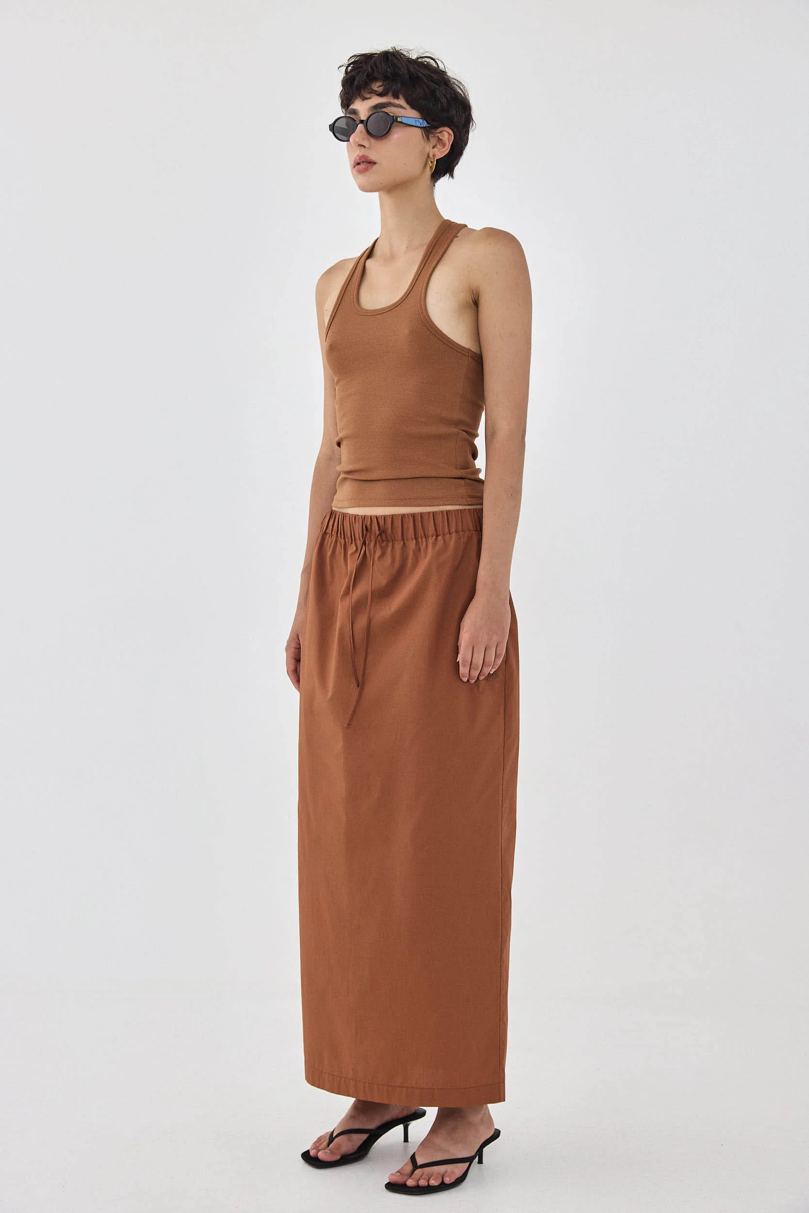 Poplin Gathered Maxi Skirt - Image 4