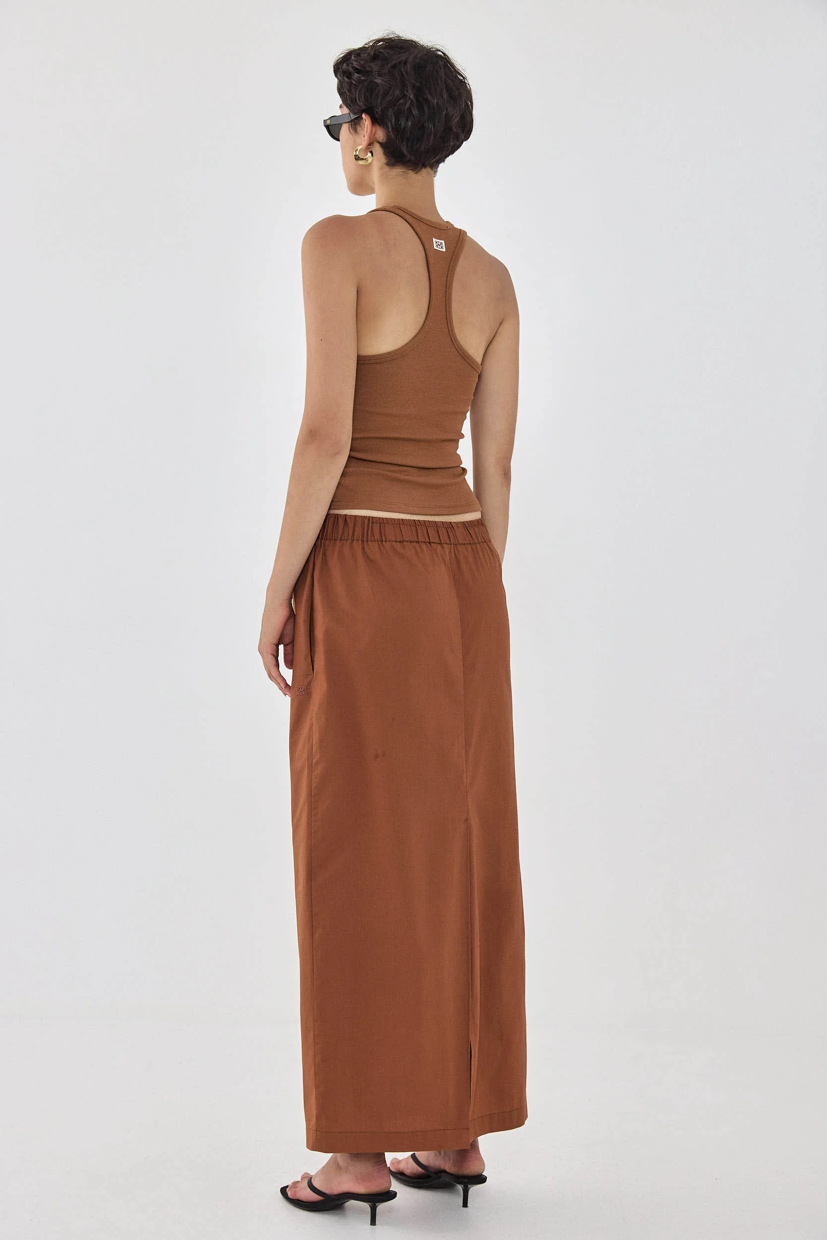 Poplin Gathered Maxi Skirt - Image 5