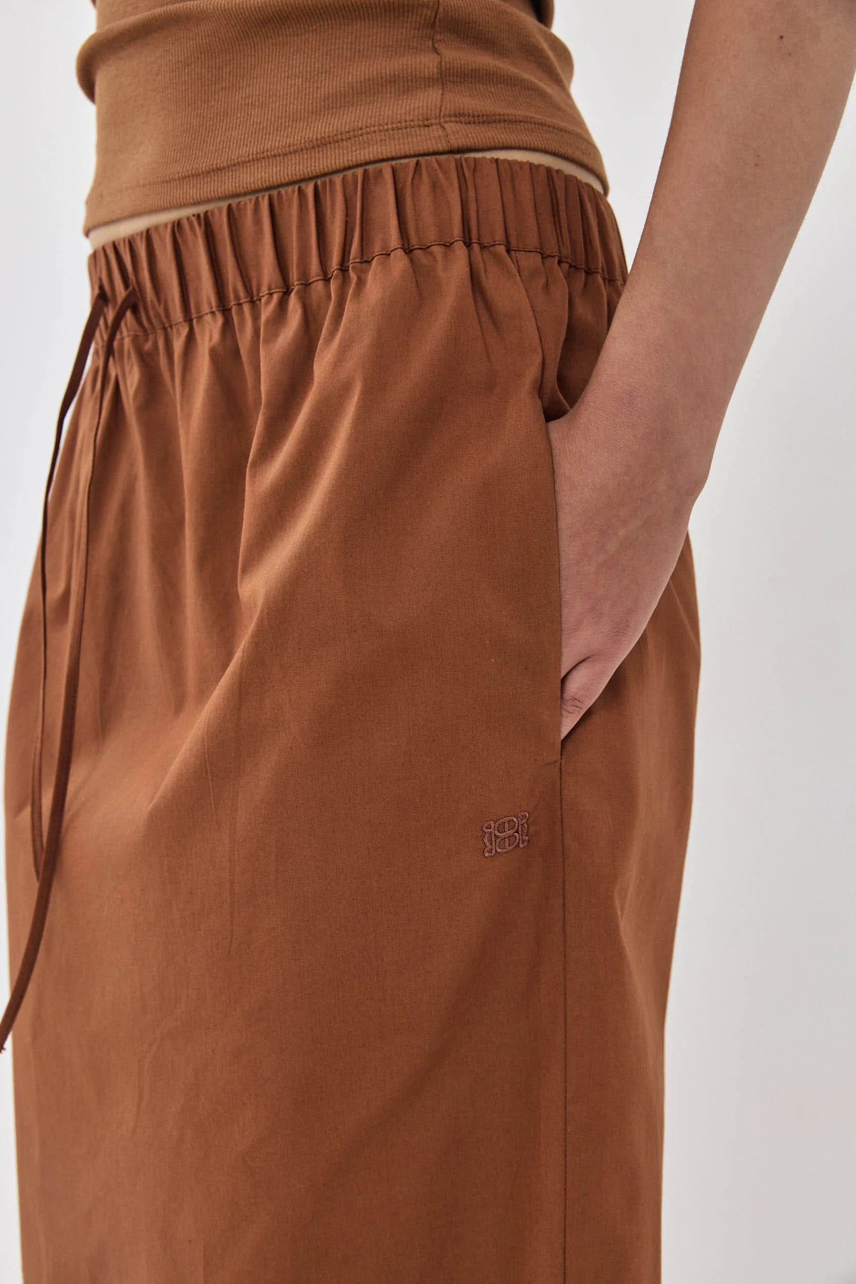 Poplin Gathered Maxi Skirt - Image 6