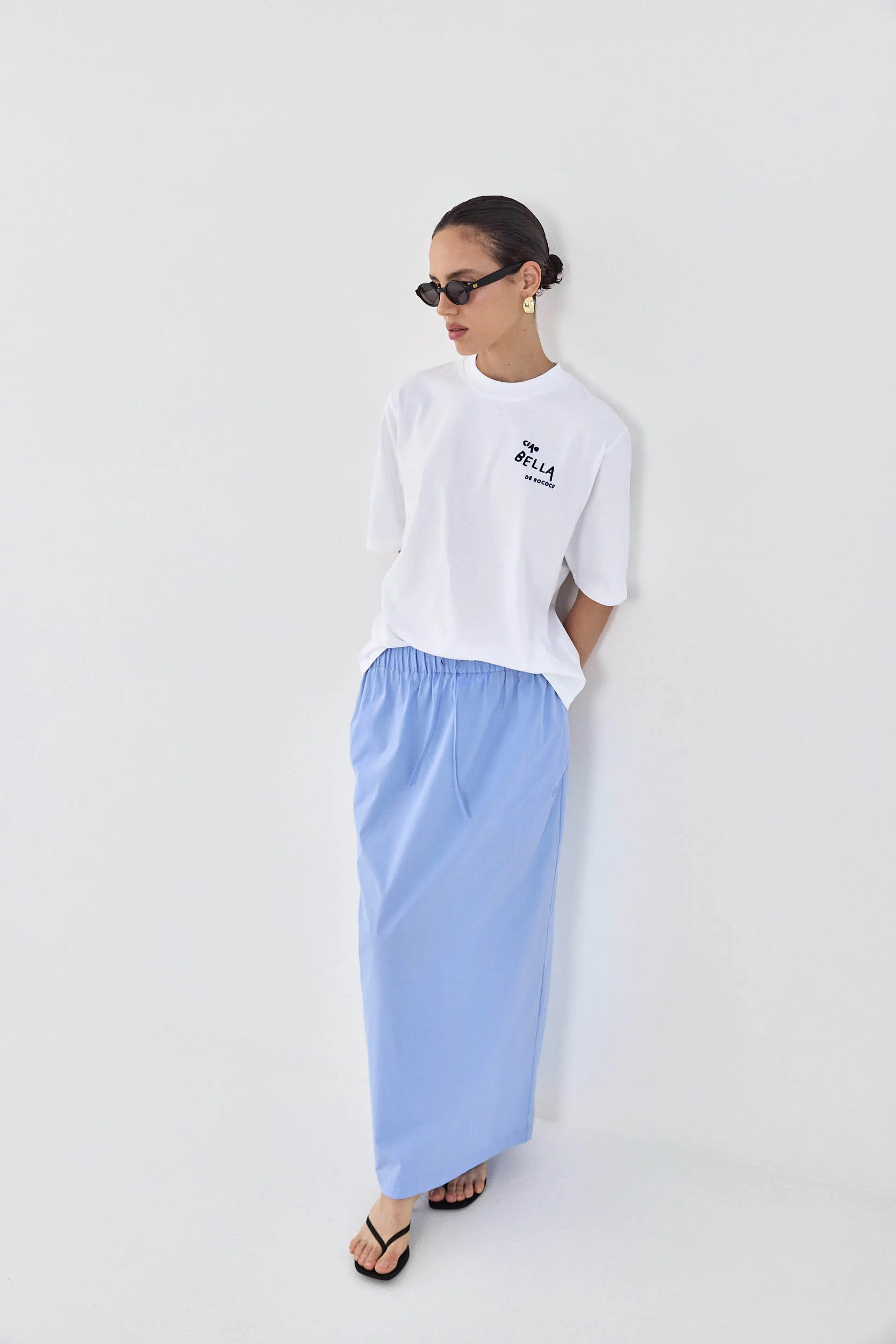 Poplin Gathered Maxi Skirt - Image 3