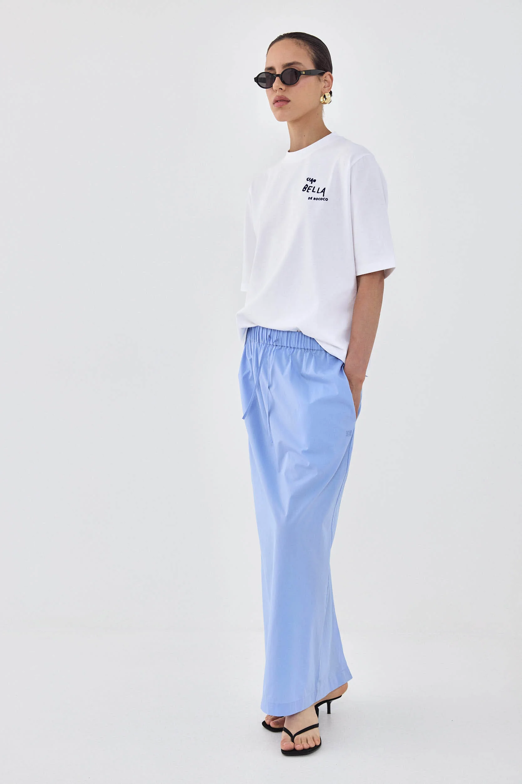 Poplin Gathered Maxi Skirt - Image 4