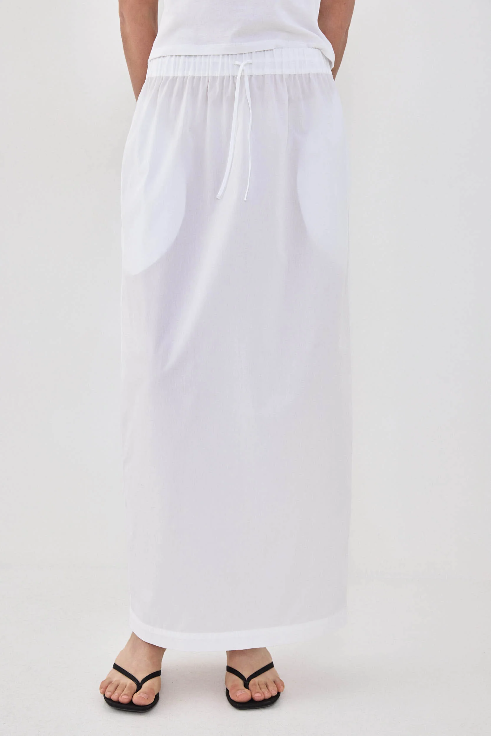 Poplin Gathered Maxi Skirt - Image 2