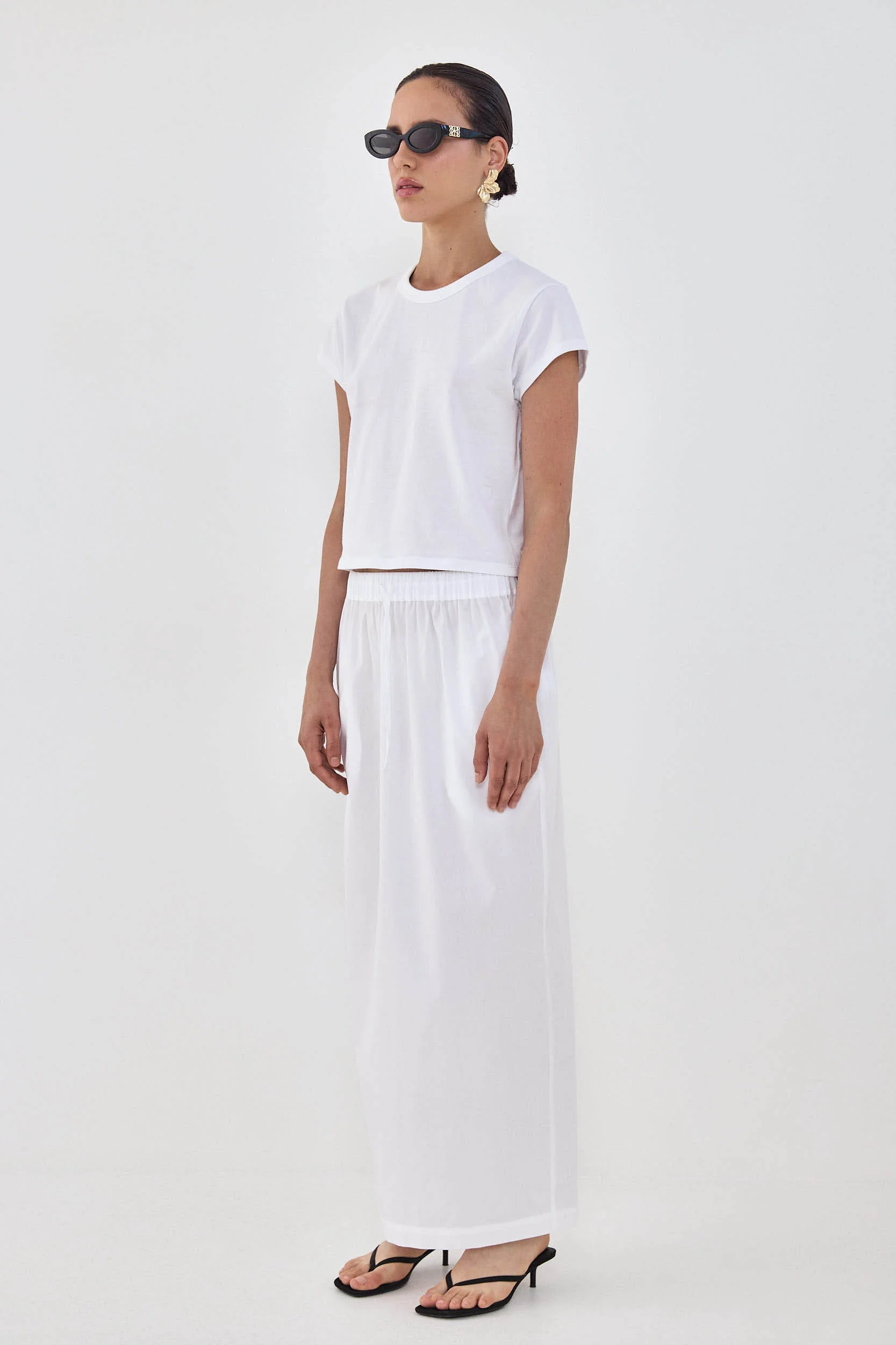 Poplin Gathered Maxi Skirt - Image 4