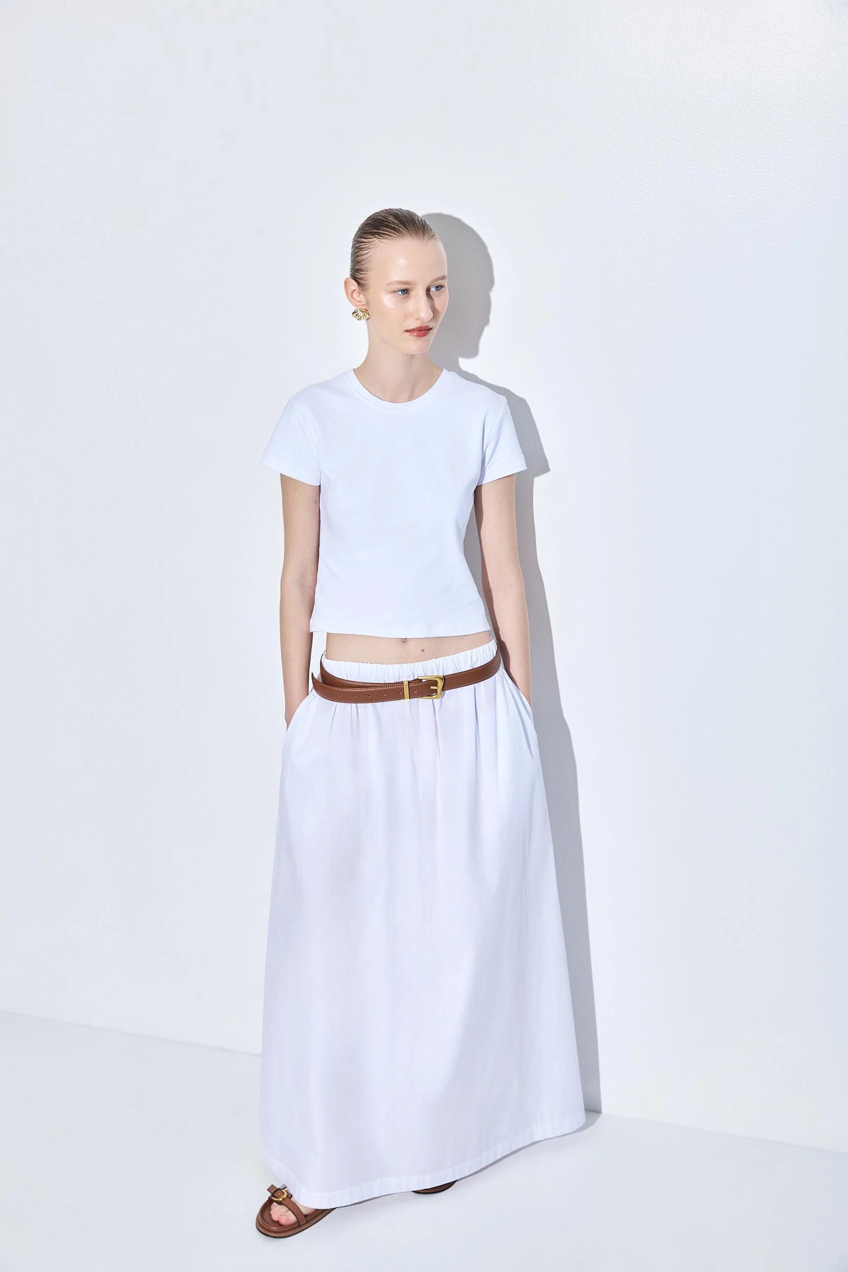 Poplin Volume Maxi Skirt - Image 3