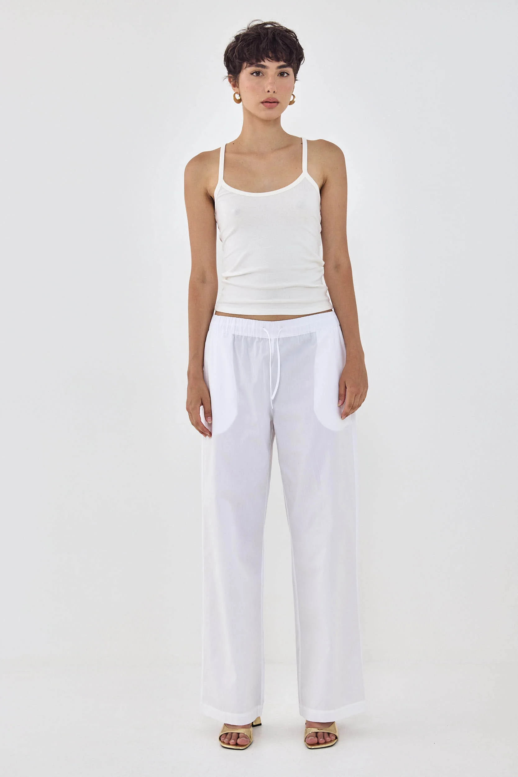 Poplin Wide Leg Pants
