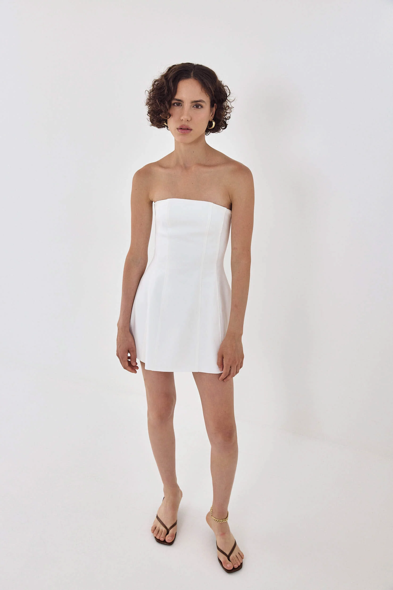 Volume Strapless Mini Dress - Image 3