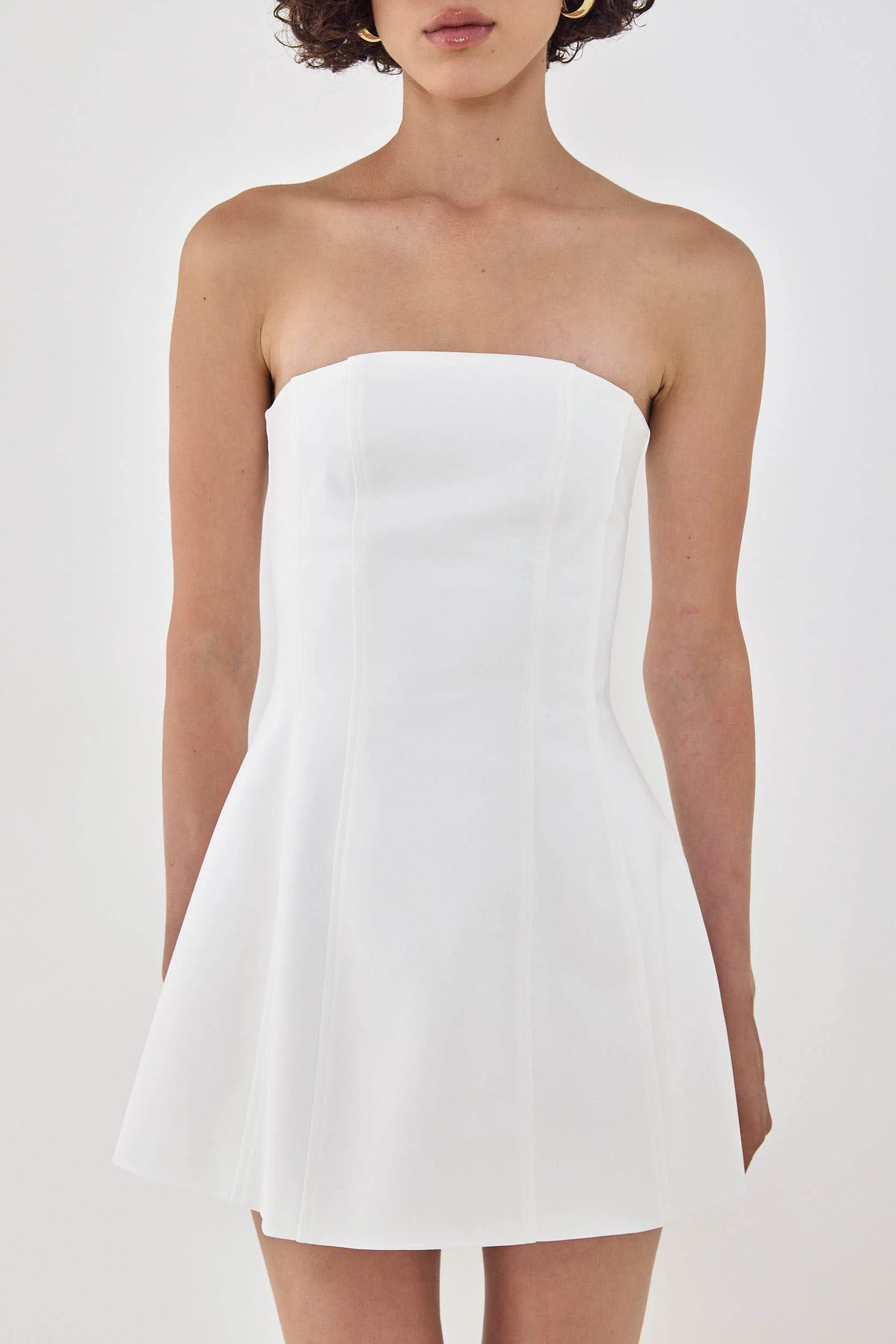 Volume Strapless Mini Dress - Image 7