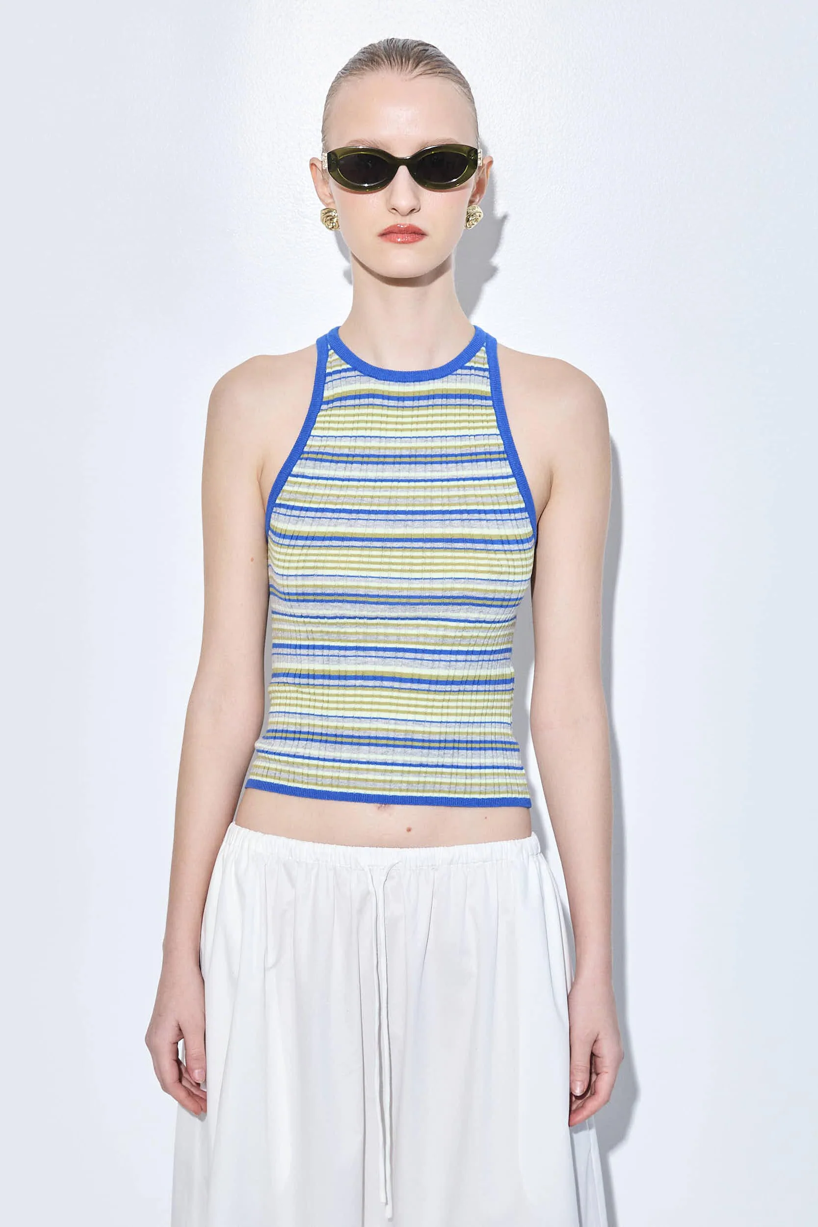 Ribbed Crew Neck Tank Top