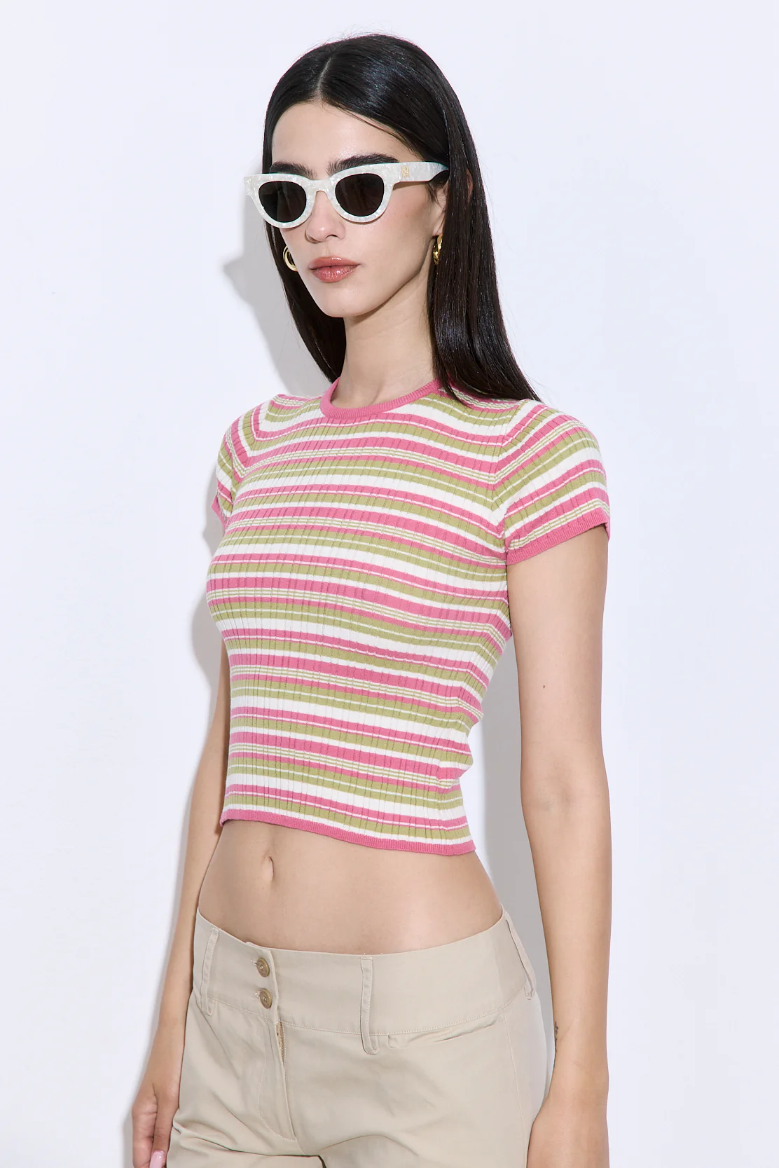 Ribbed Crew Neck Tee - Image 4