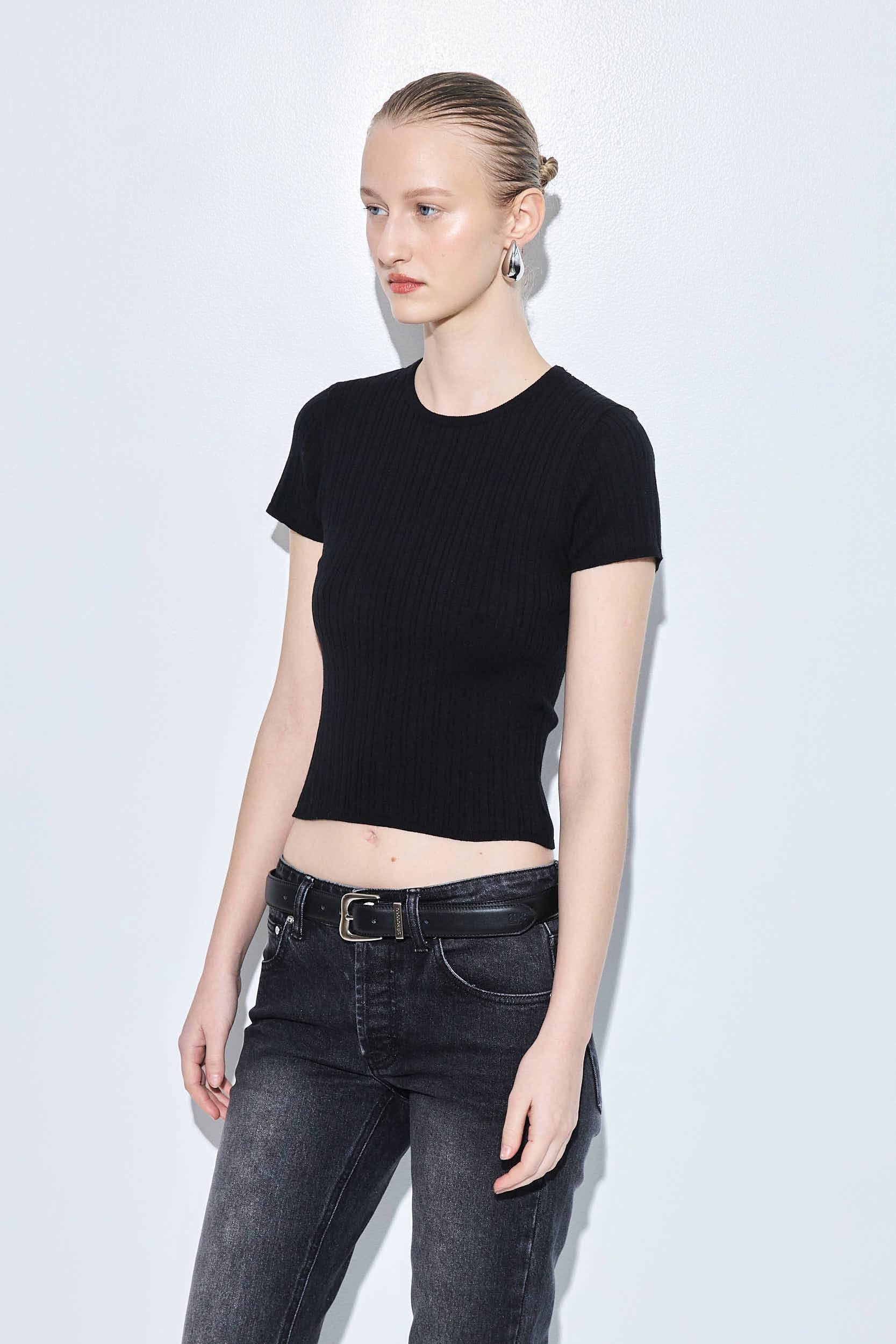 Ribbed Crew Neck Tee - Image 3
