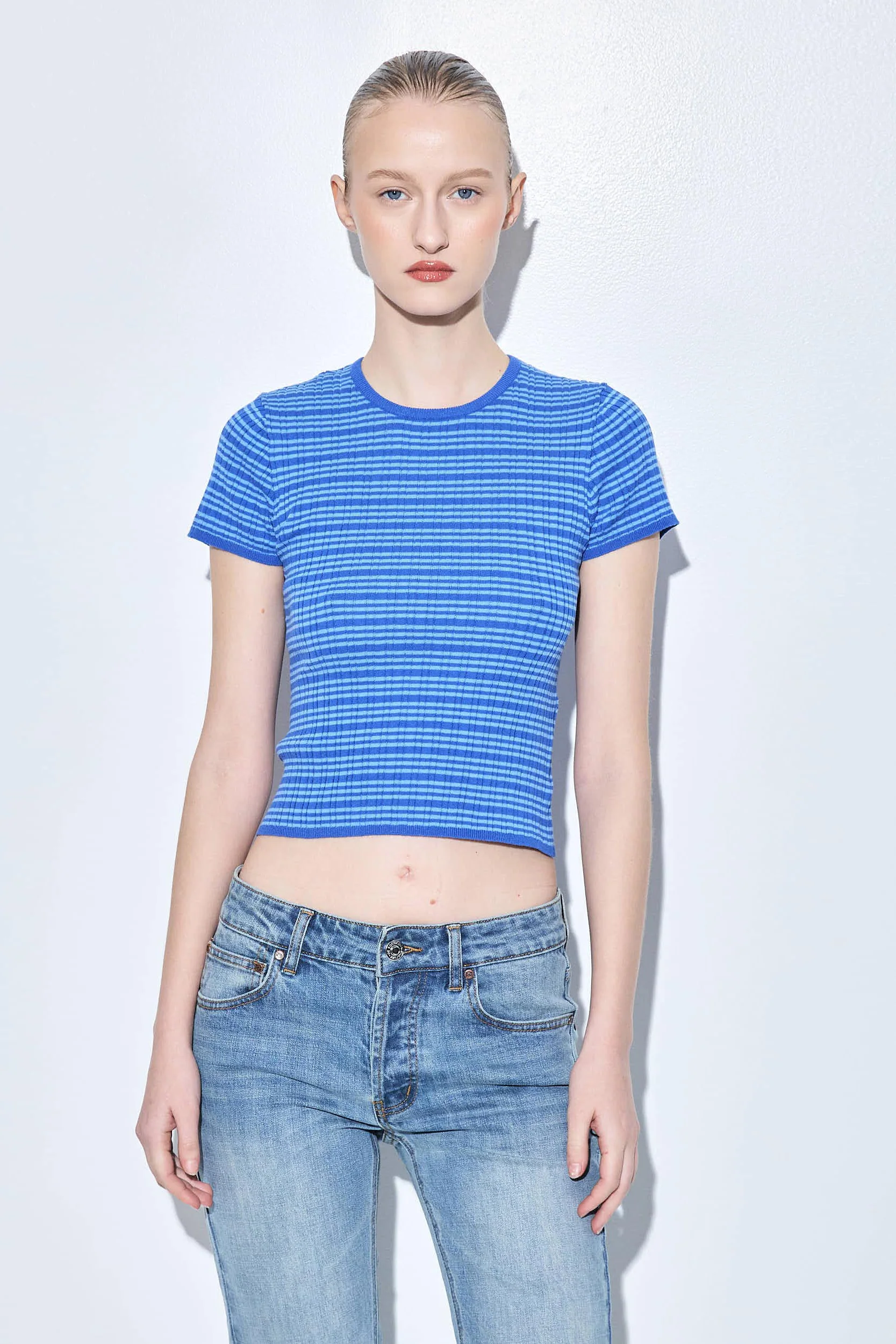 Ribbed Crew Neck Tee