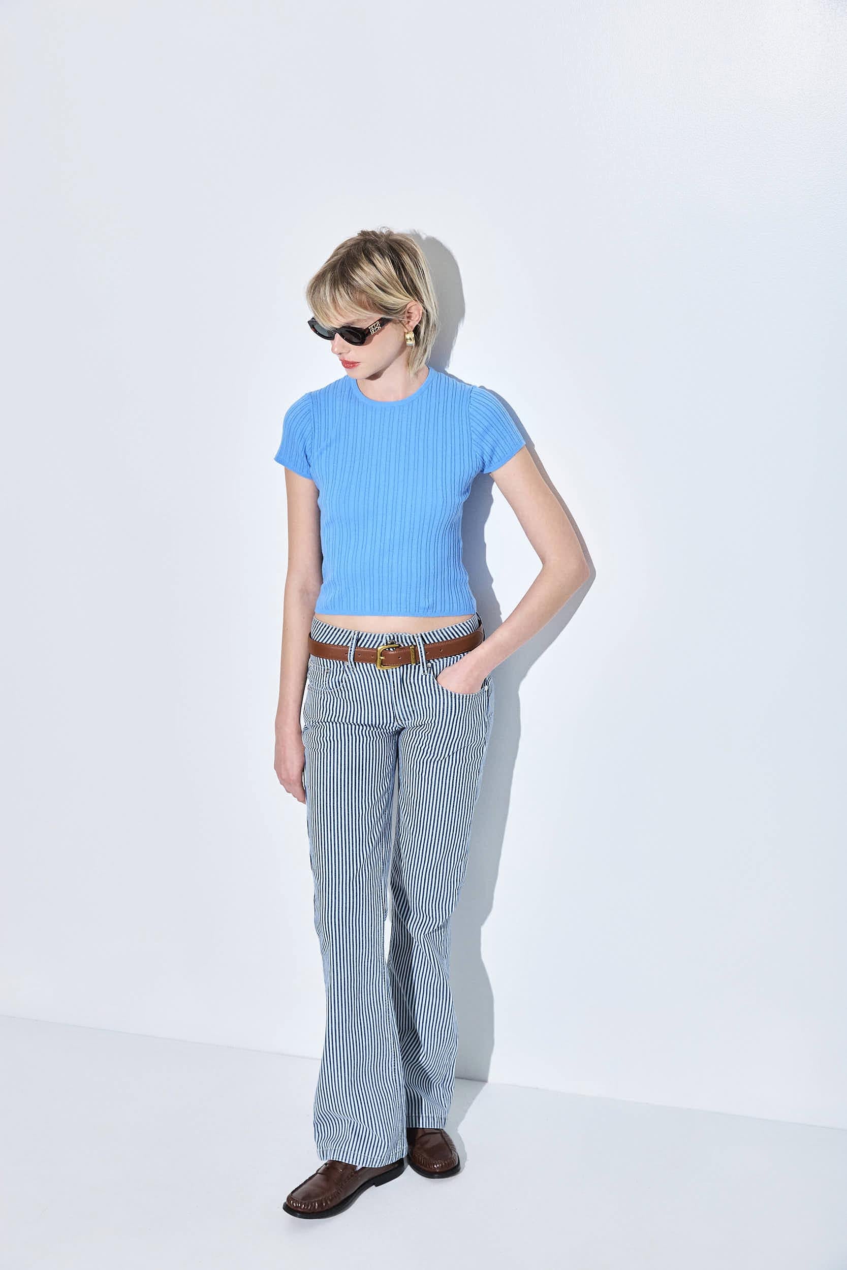 Ribbed Crew Neck Tee - Image 3