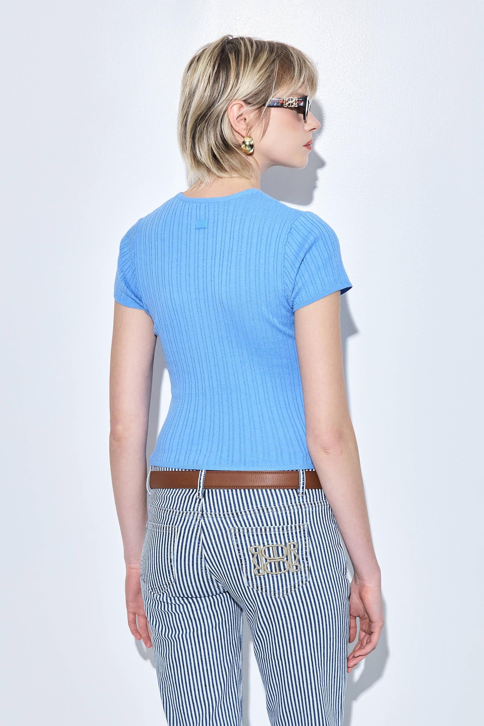 Ribbed Crew Neck Tee - Image 5