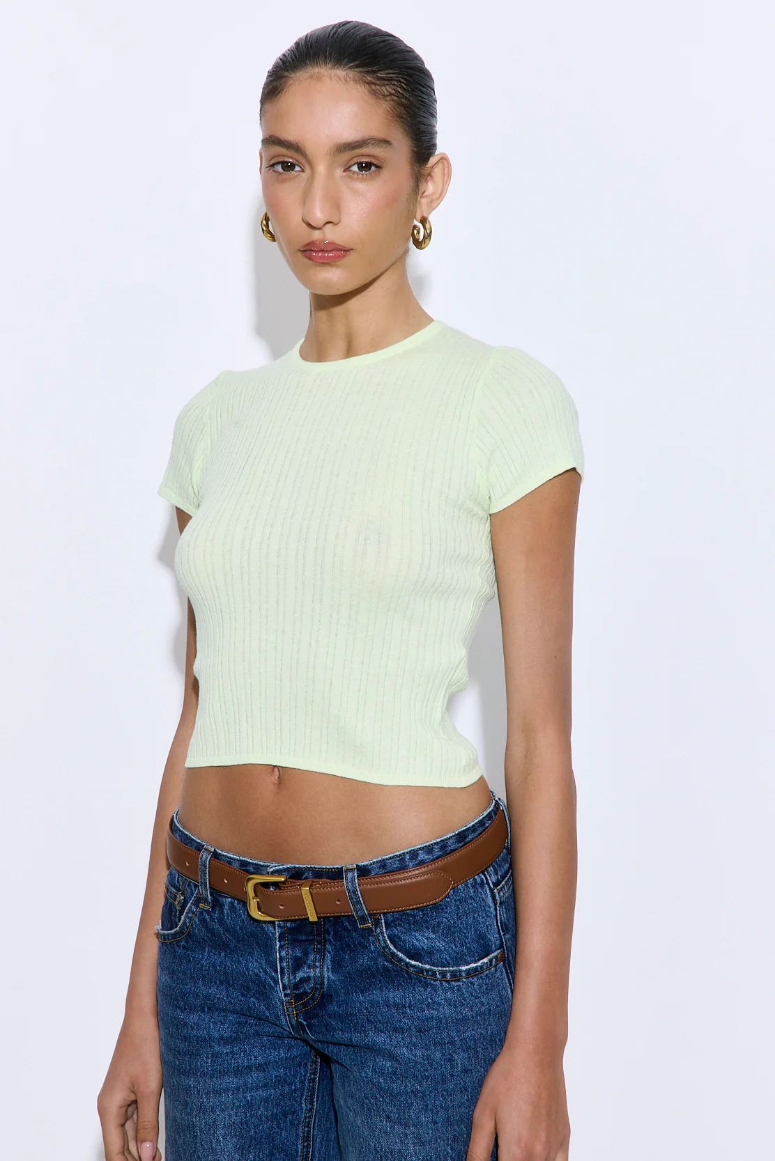 Ribbed Crew Neck Tee - Image 4