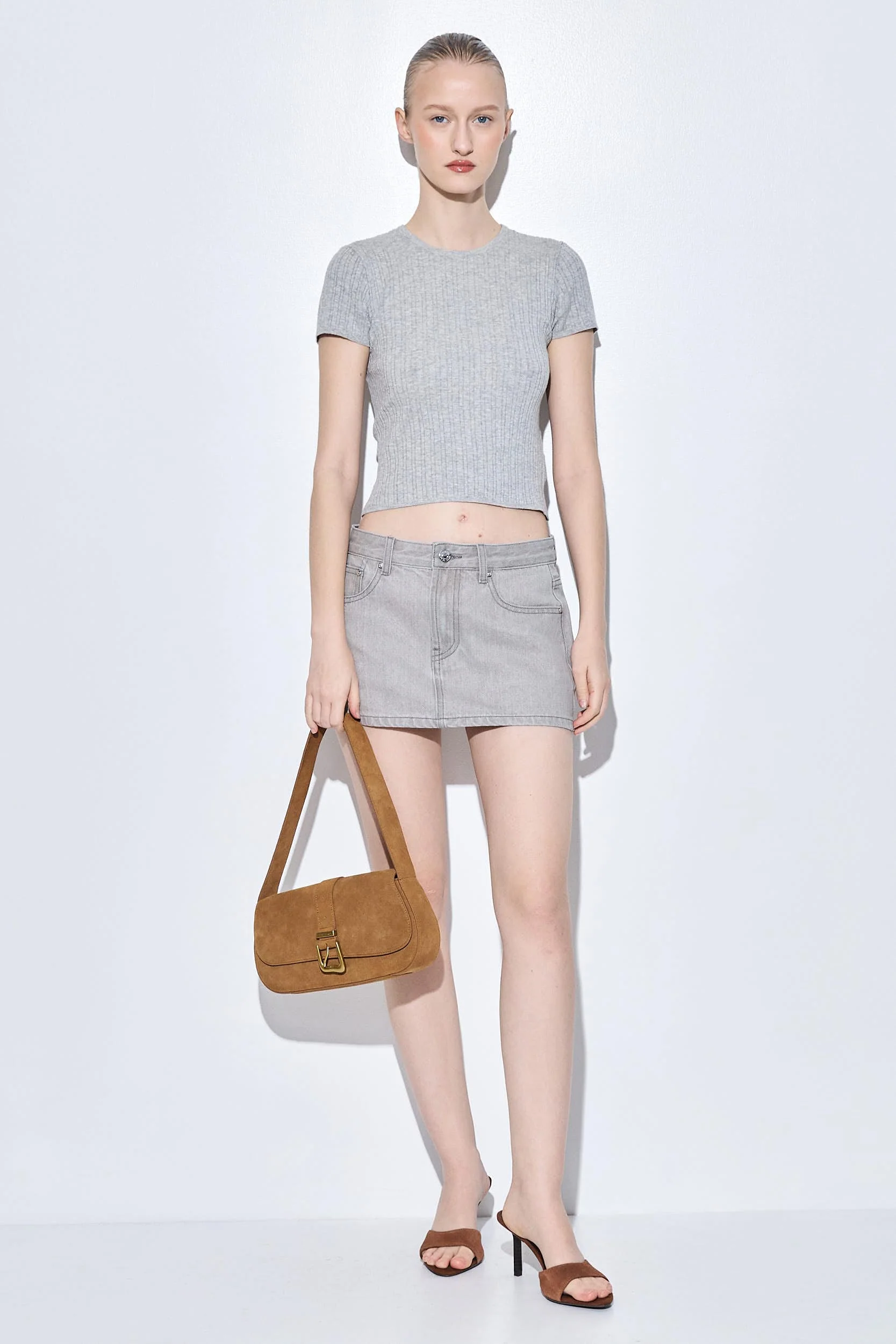 Ribbed Crew Neck Tee - Image 2