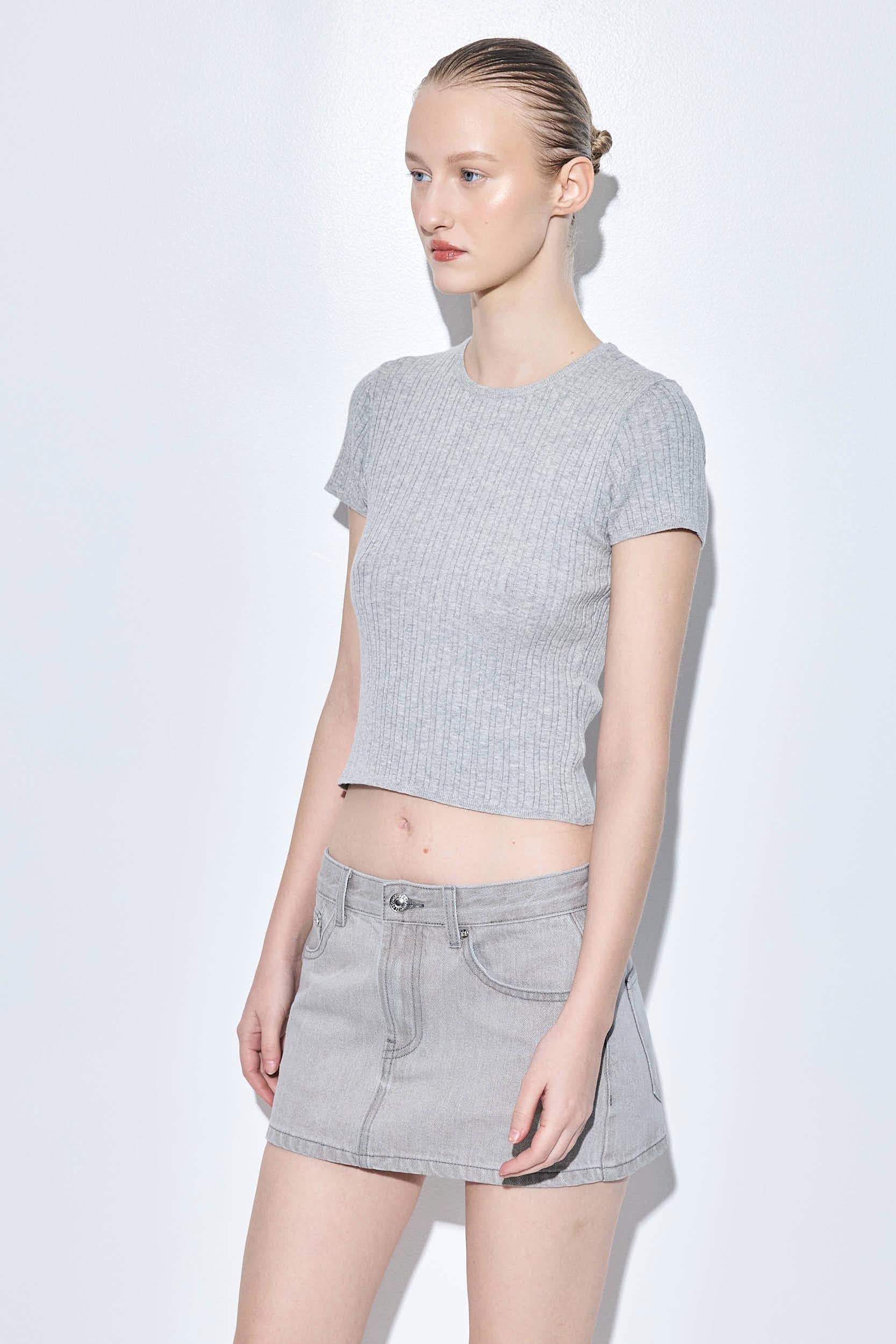 Ribbed Crew Neck Tee - Image 4