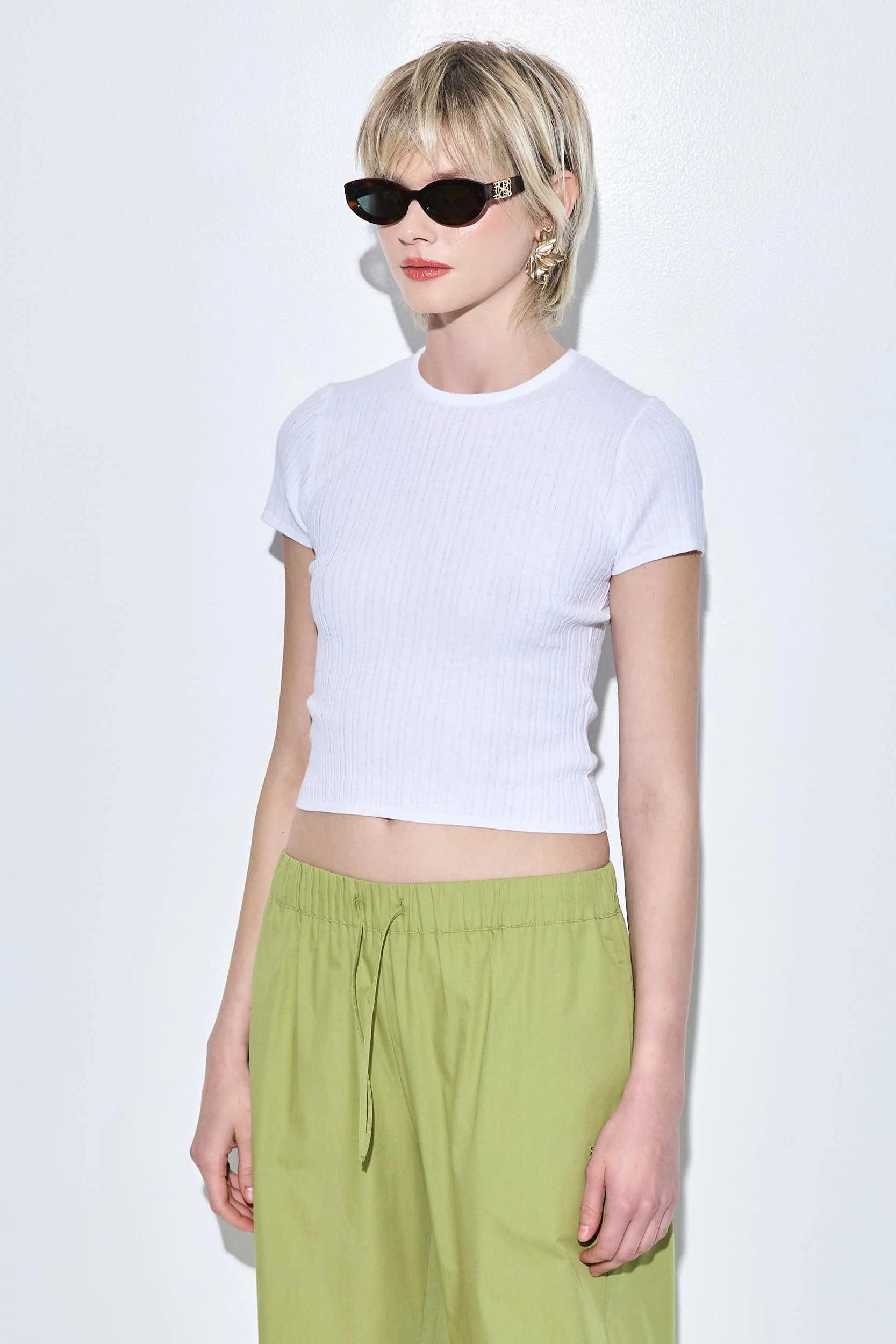 Ribbed Crew Neck Tee - Image 4