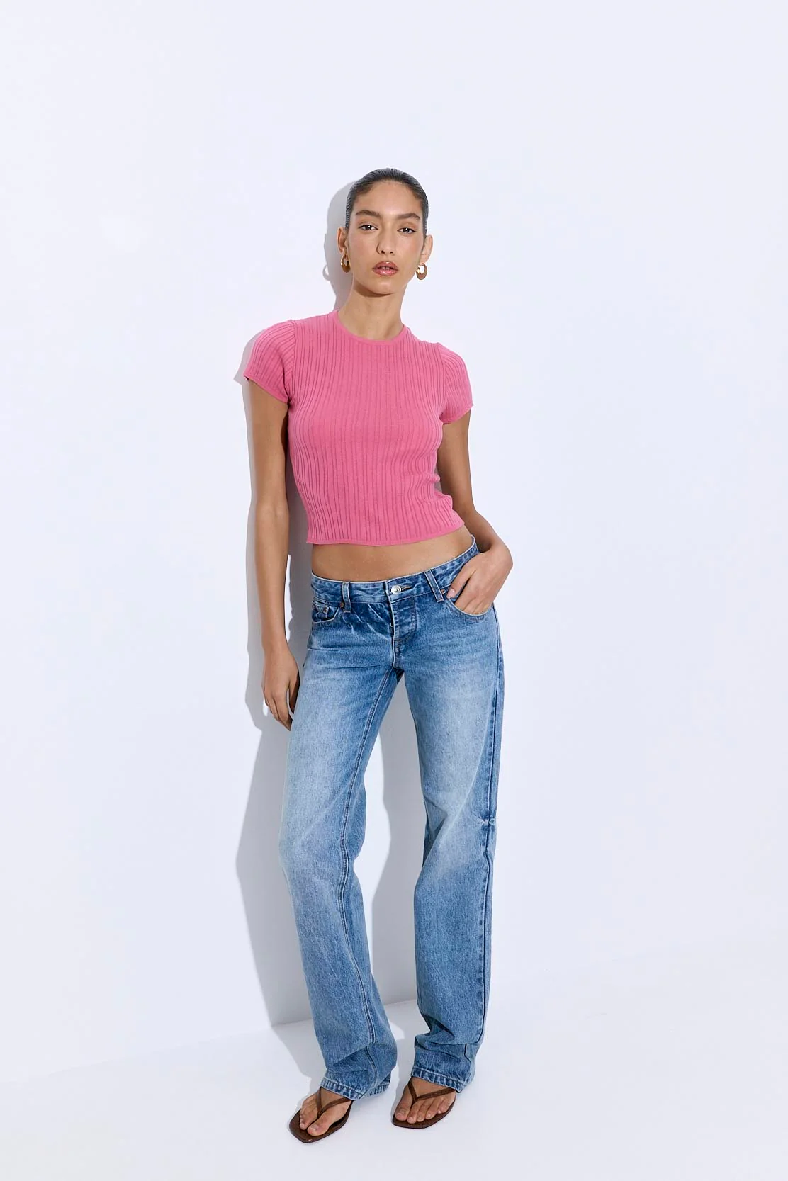 Ribbed Crew Neck Tee - Image 3