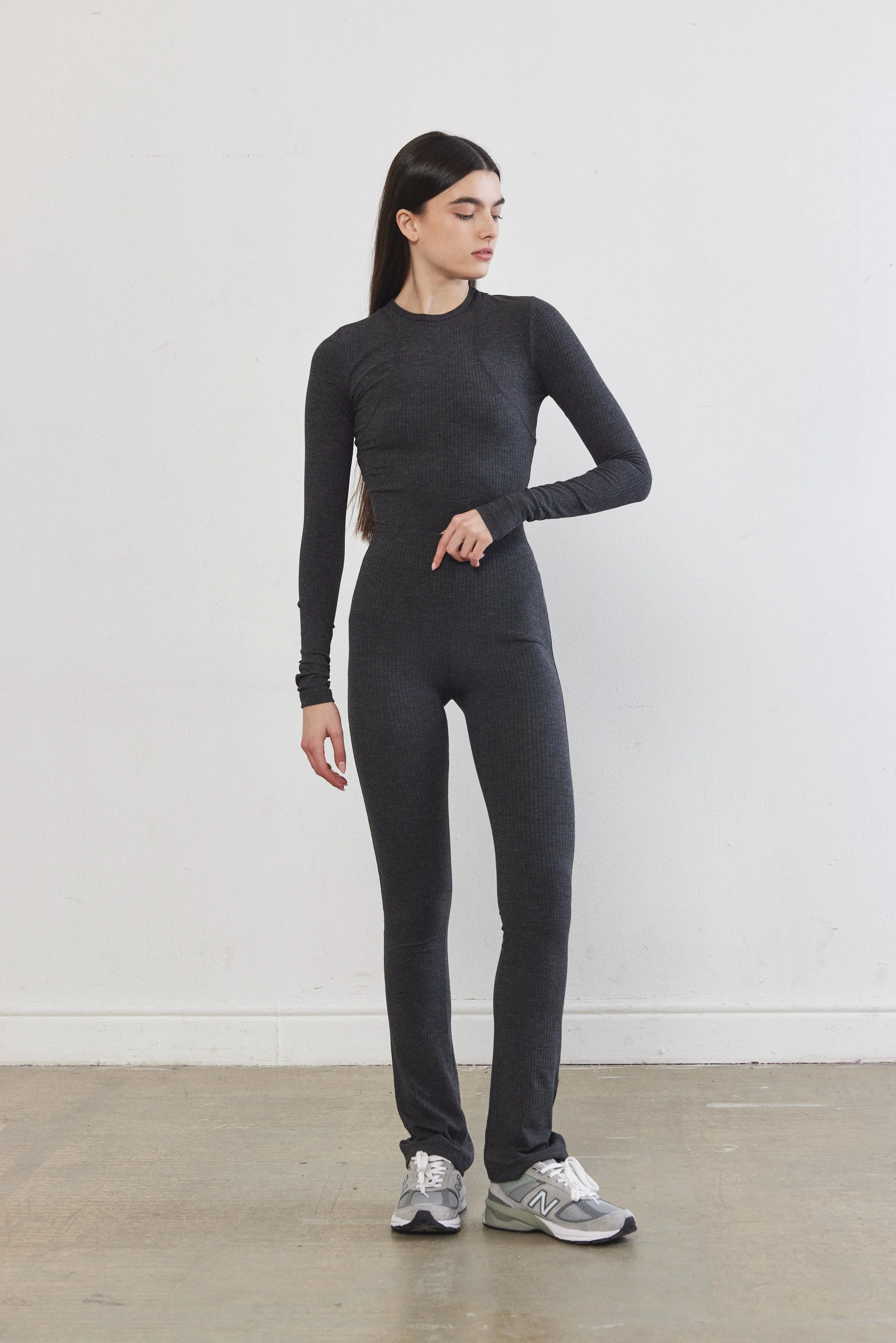 Ribbed Flat-Lock Flare Leggings - Image 3