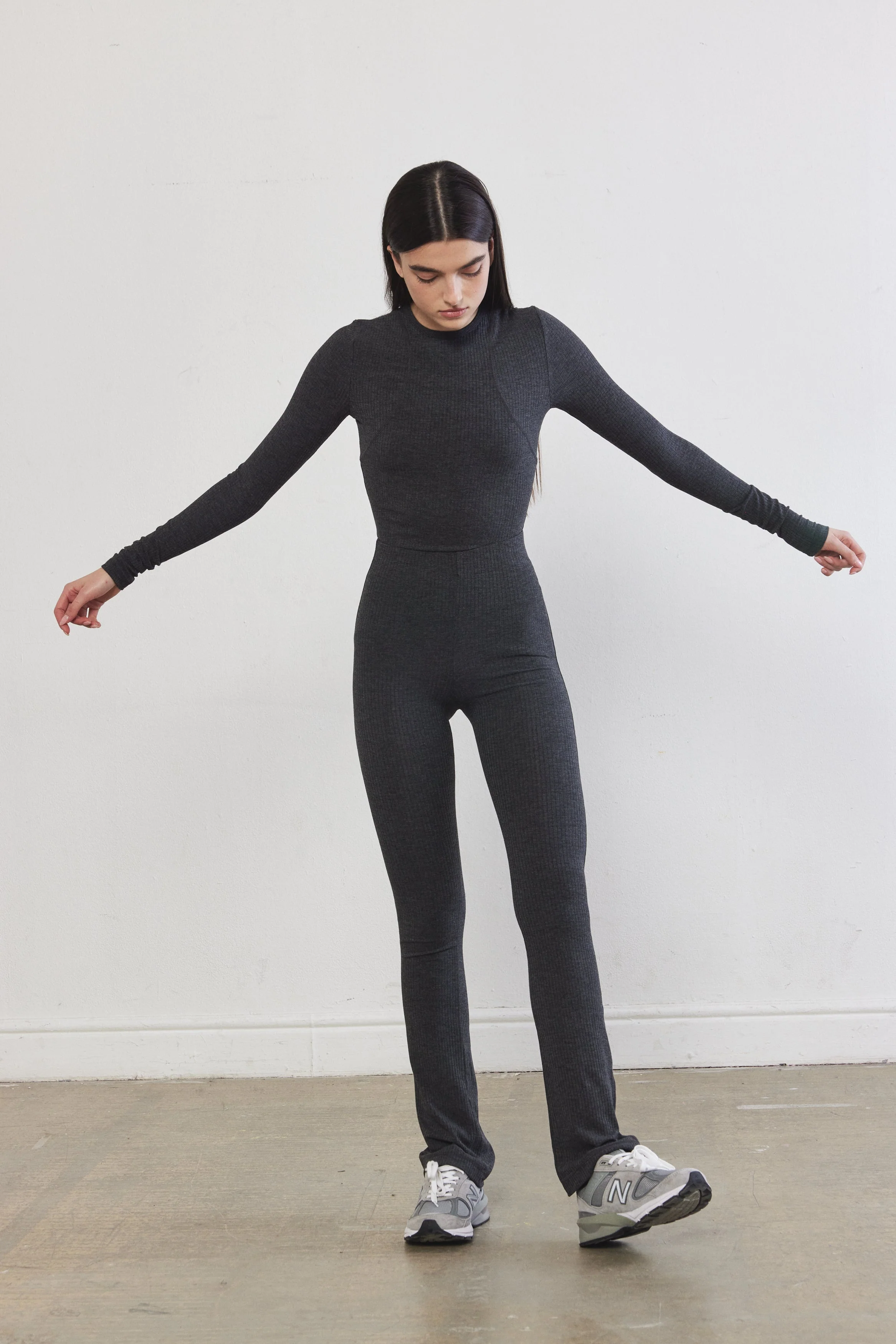 Ribbed Flat-Lock Flare Leggings - Image 6