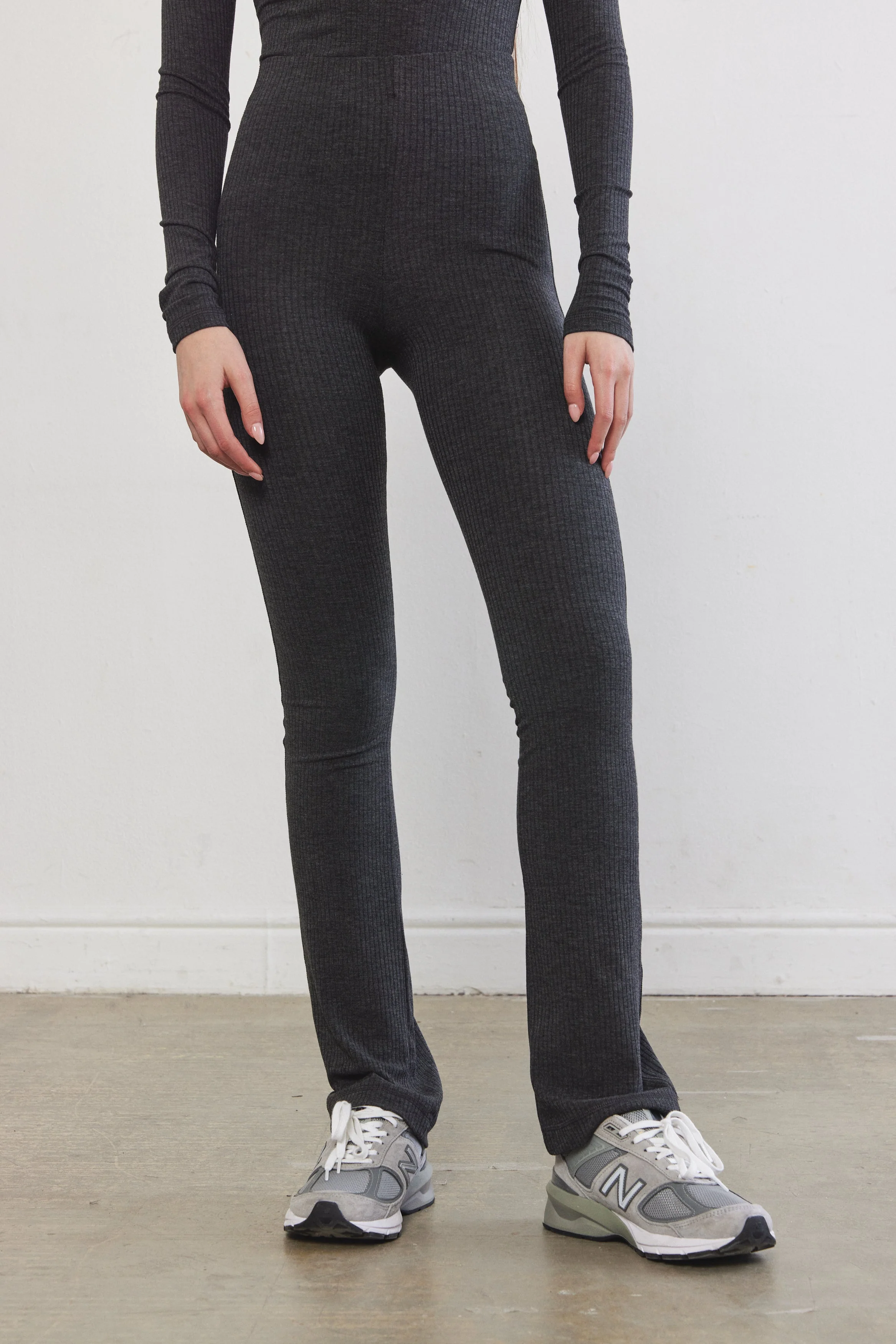 Ribbed Flat-Lock Flare Leggings - Image 9