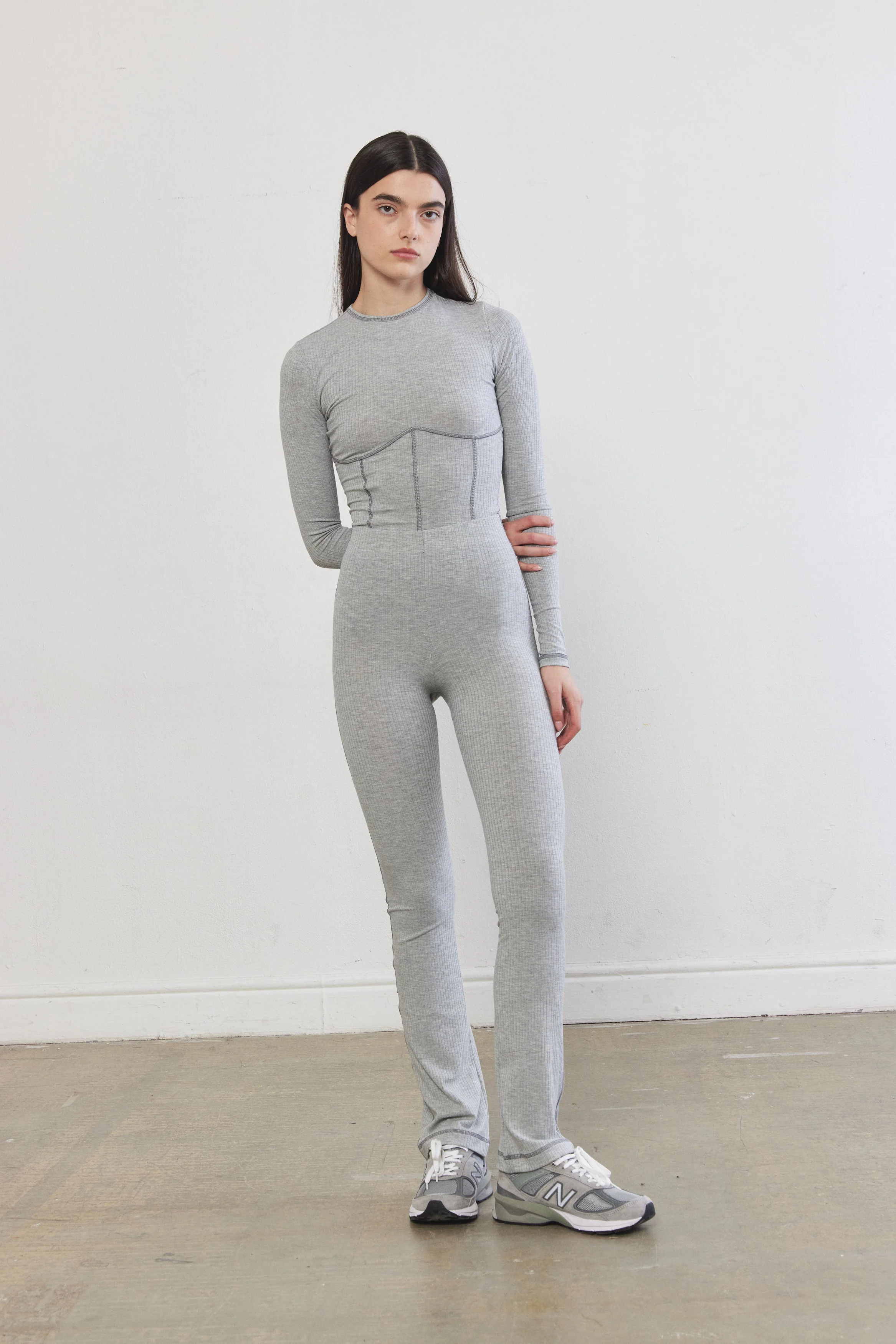 Ribbed Flat-Lock Flare Leggings - Image 5