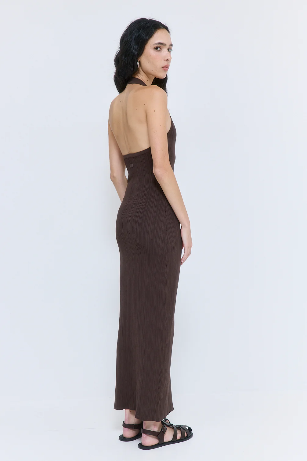 Ribbed Halter Neck Maxi Dress - Image 4