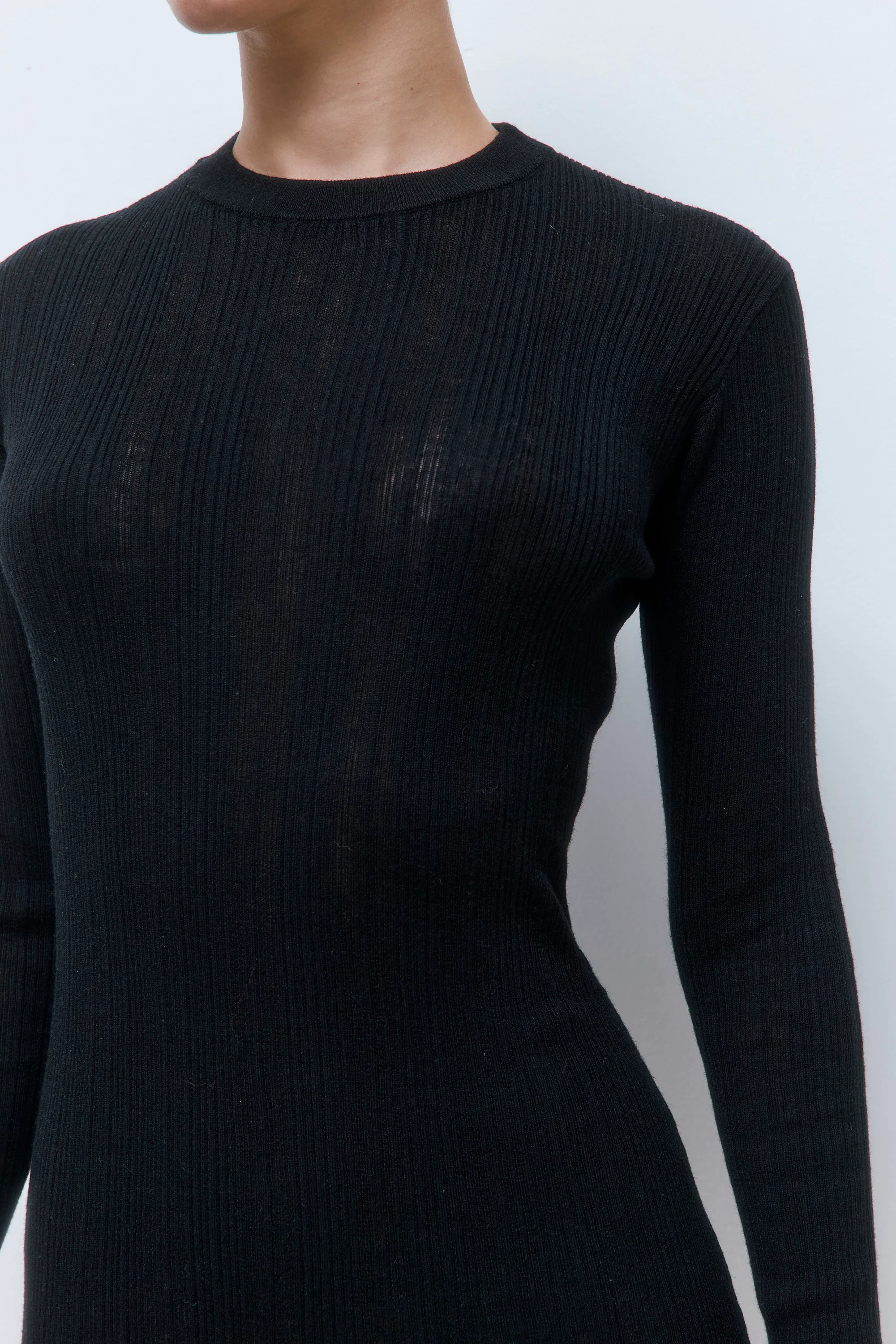 Ribbed Long Sleeve Mini Dress - Image 6
