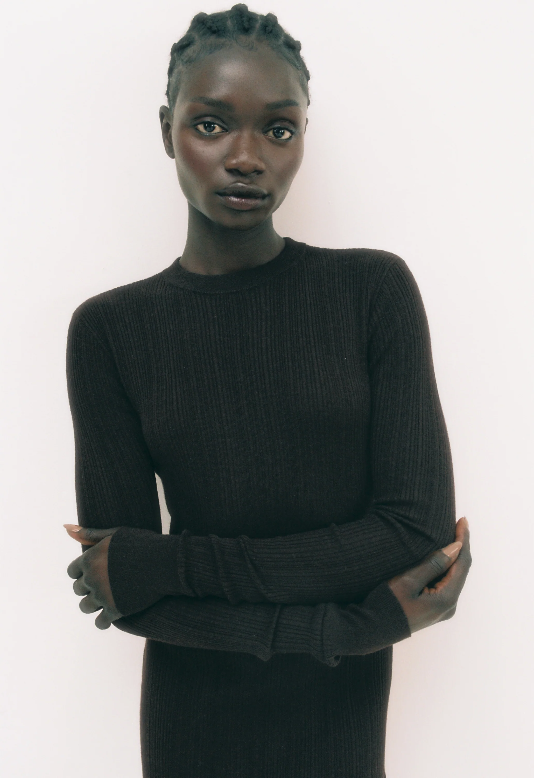 Ribbed Long Sleeve Mini Dress - Image 7