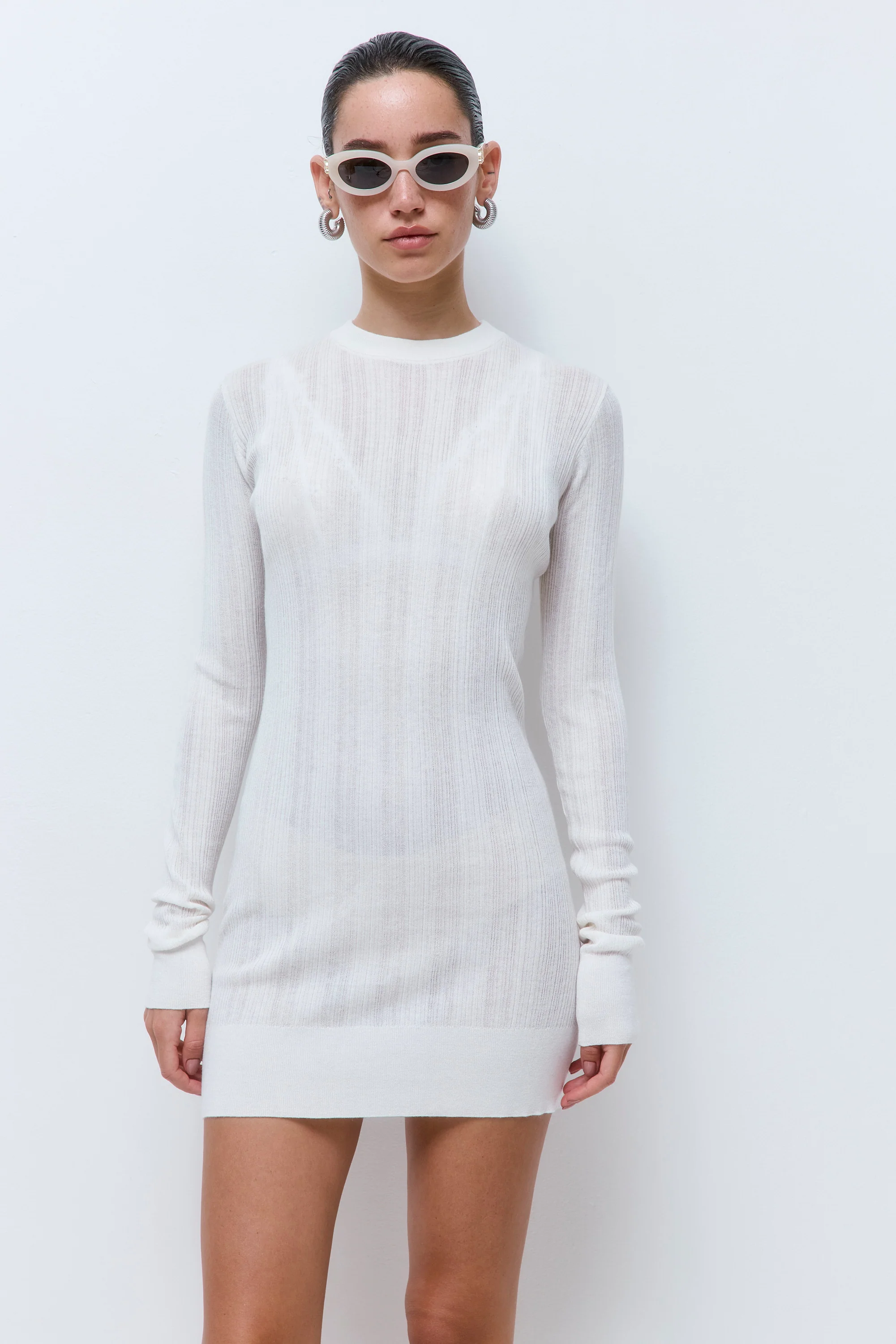 Ribbed Long Sleeve Mini Dress
