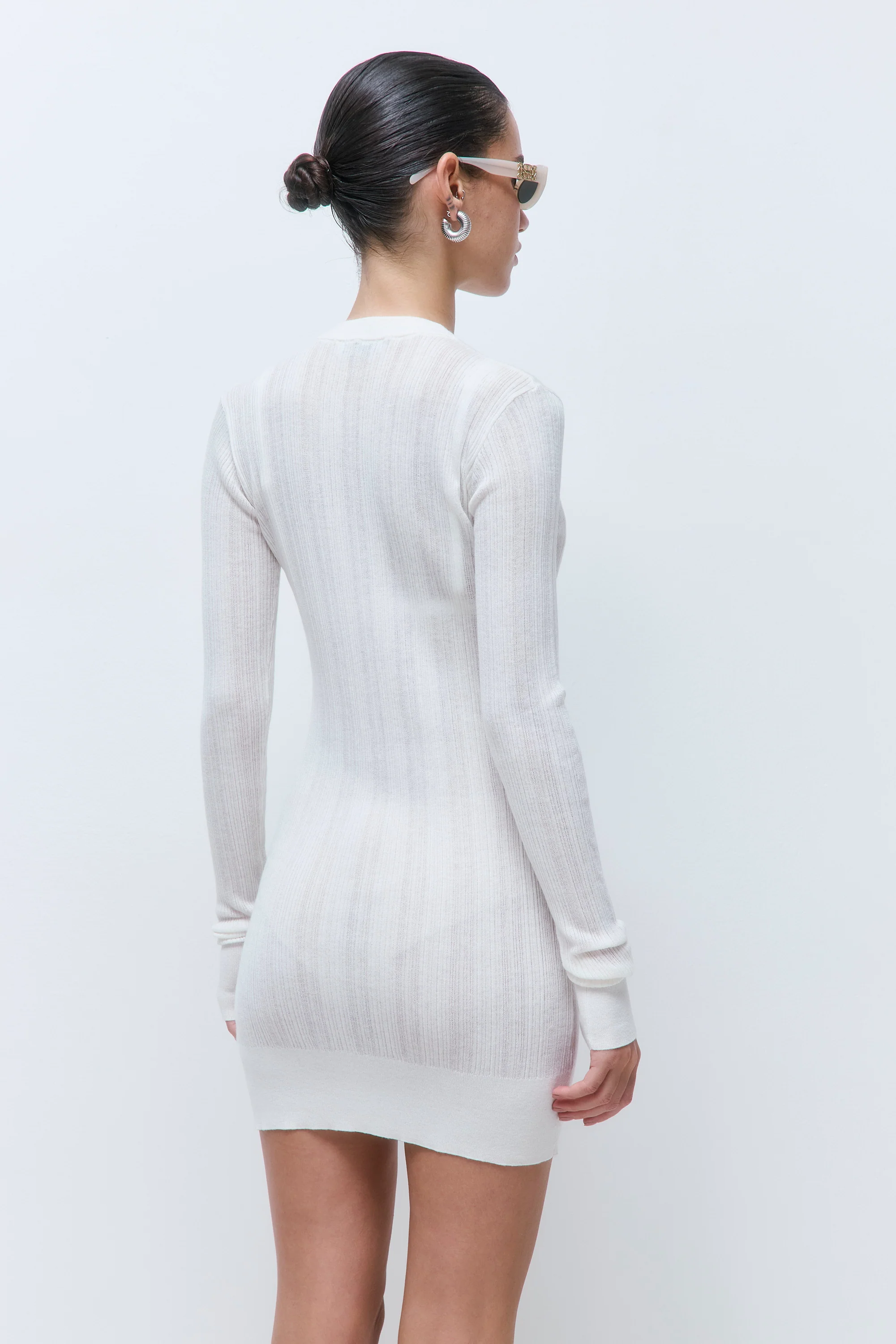 Ribbed Long Sleeve Mini Dress - Image 5