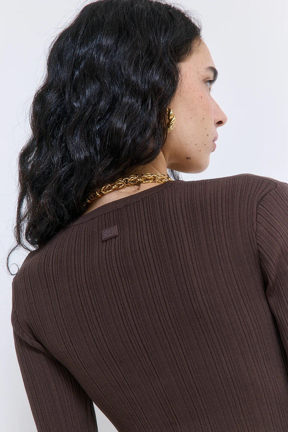 Ribbed V Neck Cardigan - Image 6