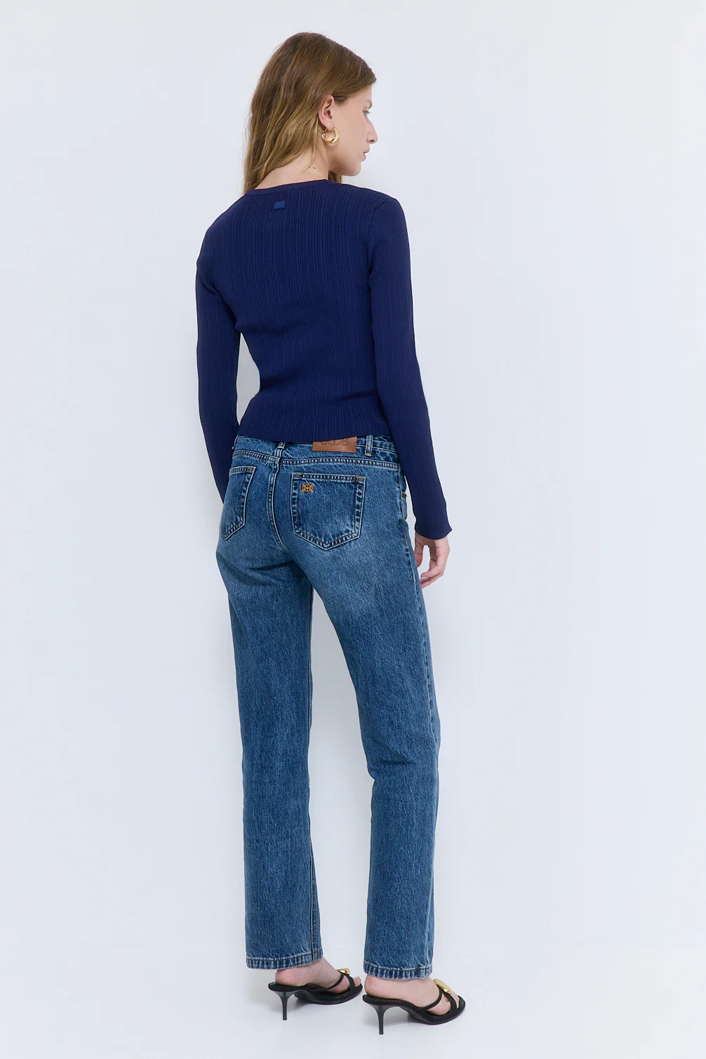 Ribbed V Neck Cardigan - Image 5