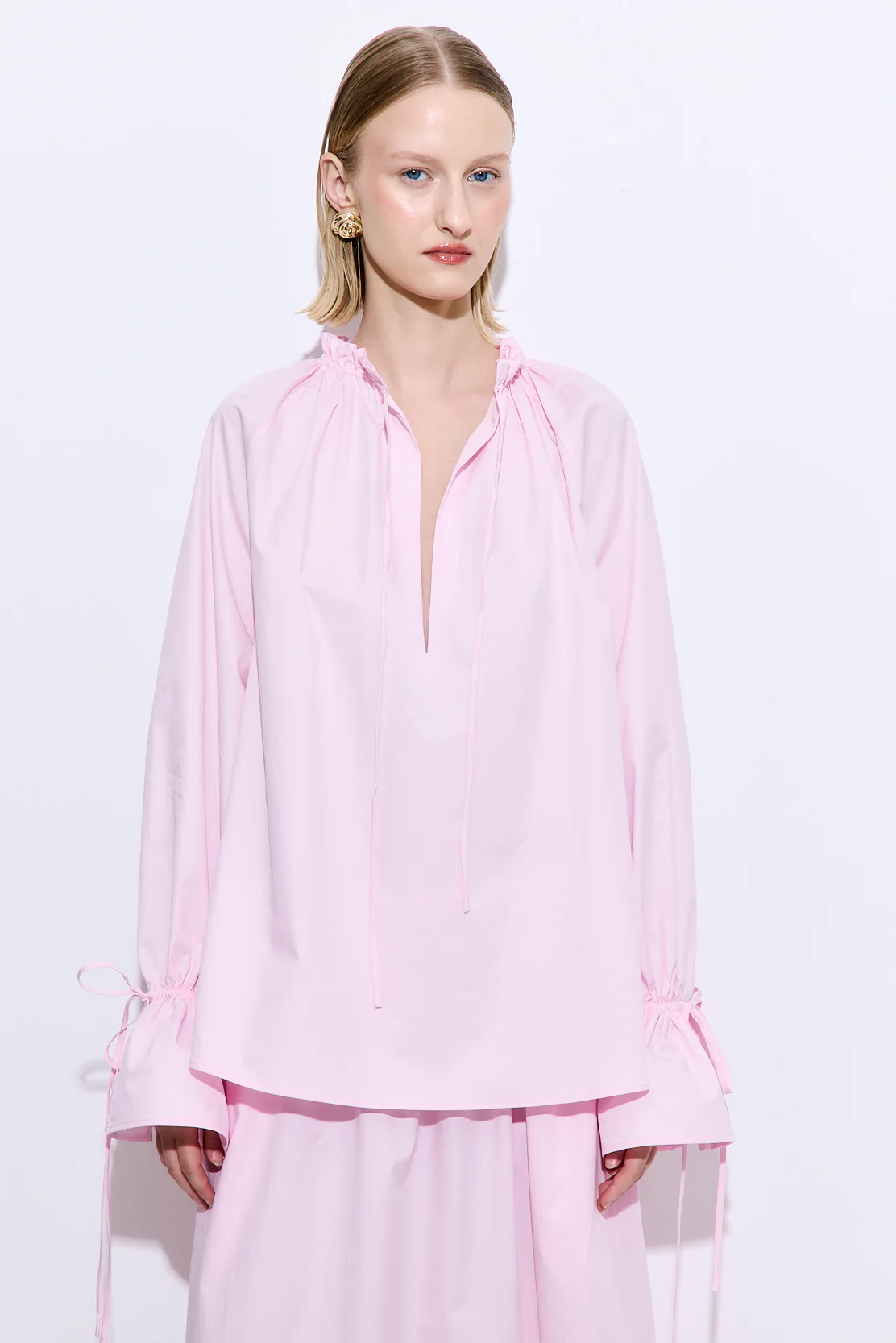 Ruffled Poplin Blouse