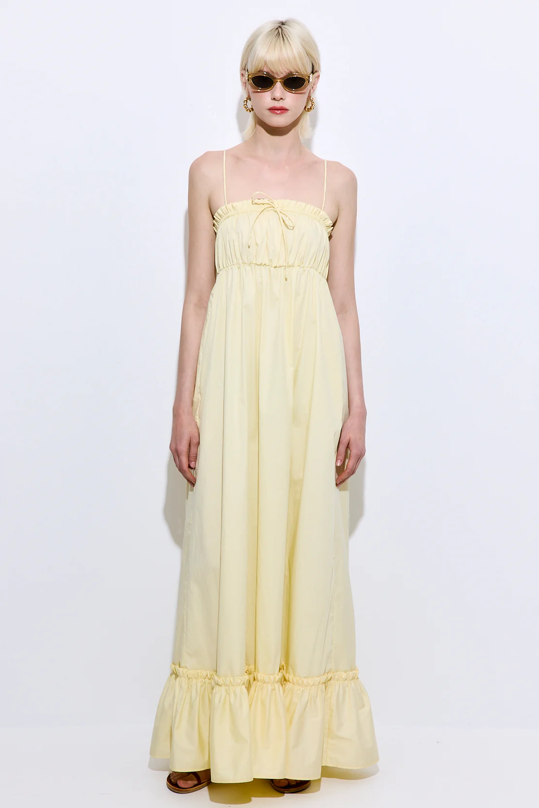 Ruffled Poplin Maxi Dress