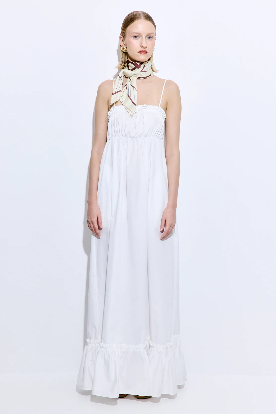 Ruffled Poplin Maxi Dress